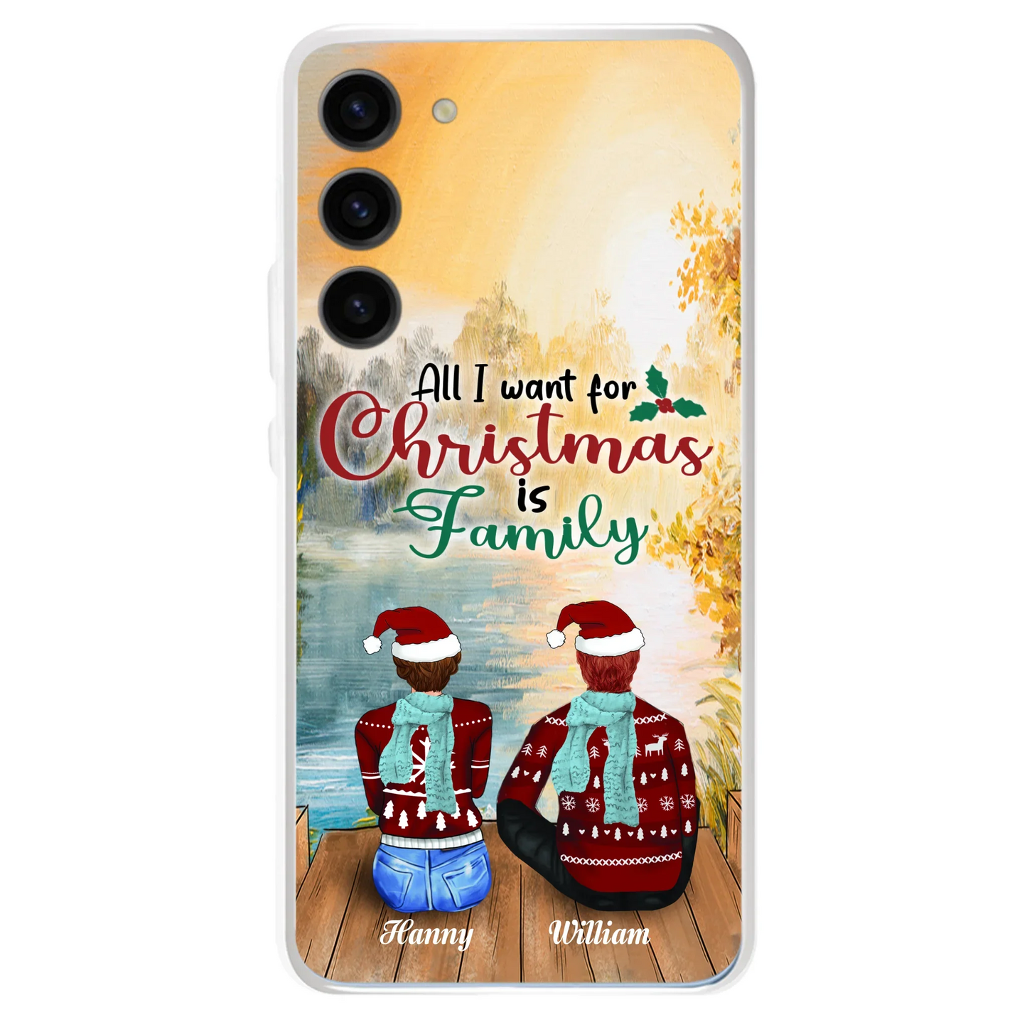 Custom Personalized Family Phone Case - Couple/ Parents With Upto 3 Kids, 3 Pets - Gift For Family - Case For iPhone And Samsung
