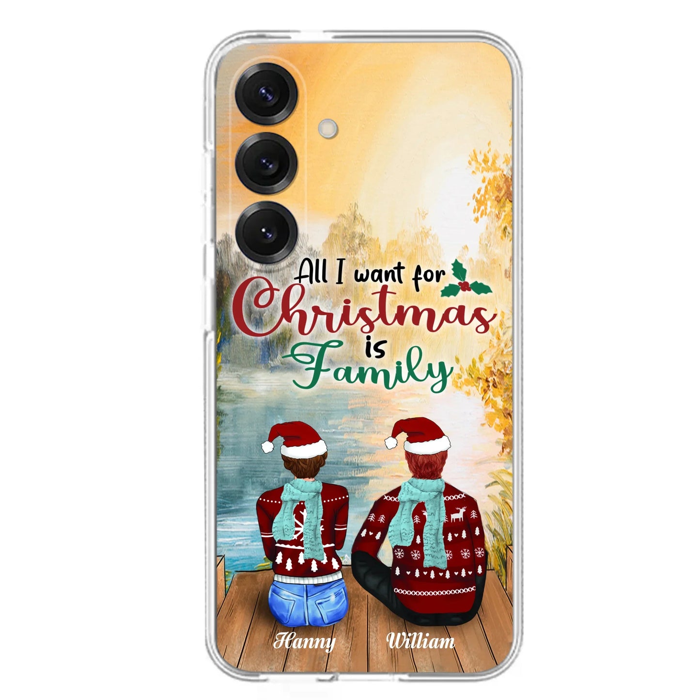 Custom Personalized Family Phone Case - Couple/ Parents With Upto 3 Kids, 3 Pets - Gift For Family - Case For iPhone And Samsung