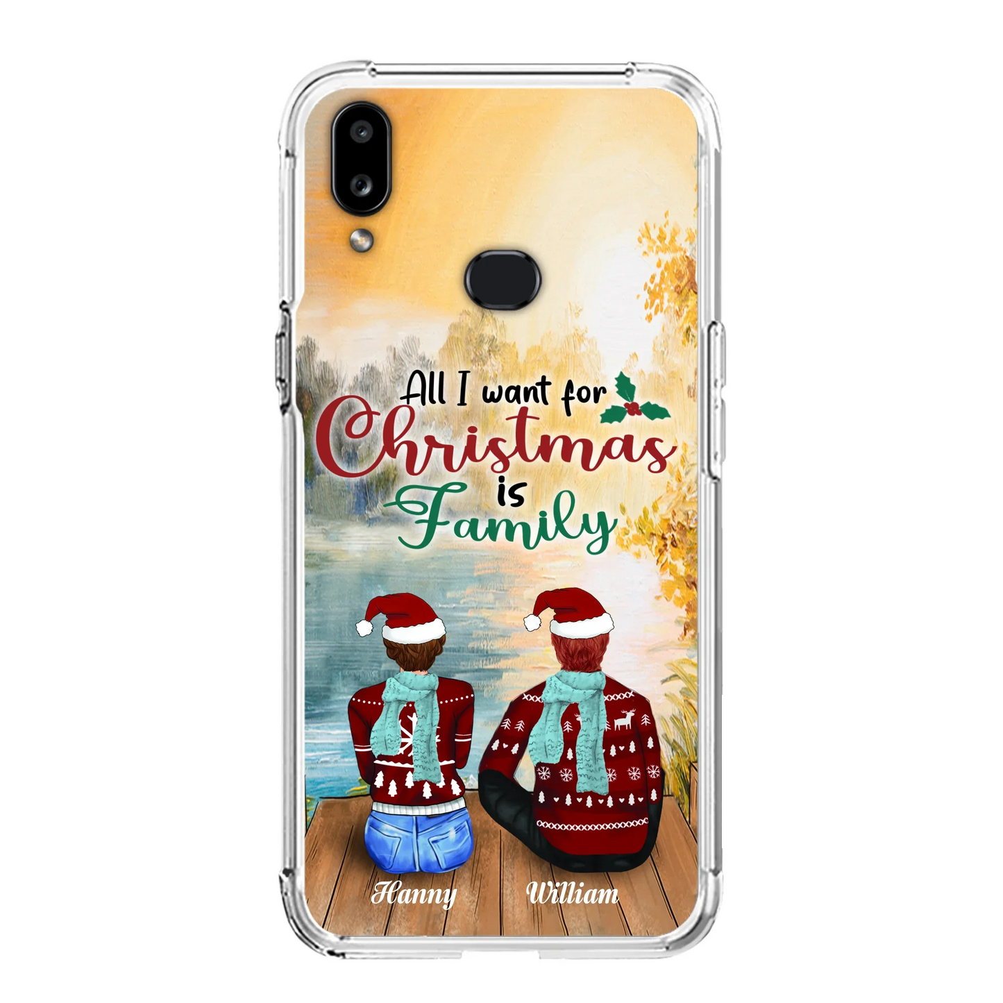 Custom Personalized Family Phone Case - Couple/ Parents With Upto 3 Kids, 3 Pets - Gift For Family - Case For iPhone And Samsung