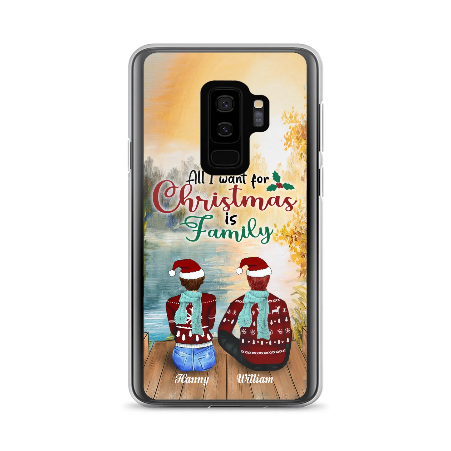 Custom Personalized Family Phone Case - Couple/ Parents With Upto 3 Kids, 3 Pets - Gift For Family - Case For iPhone And Samsung