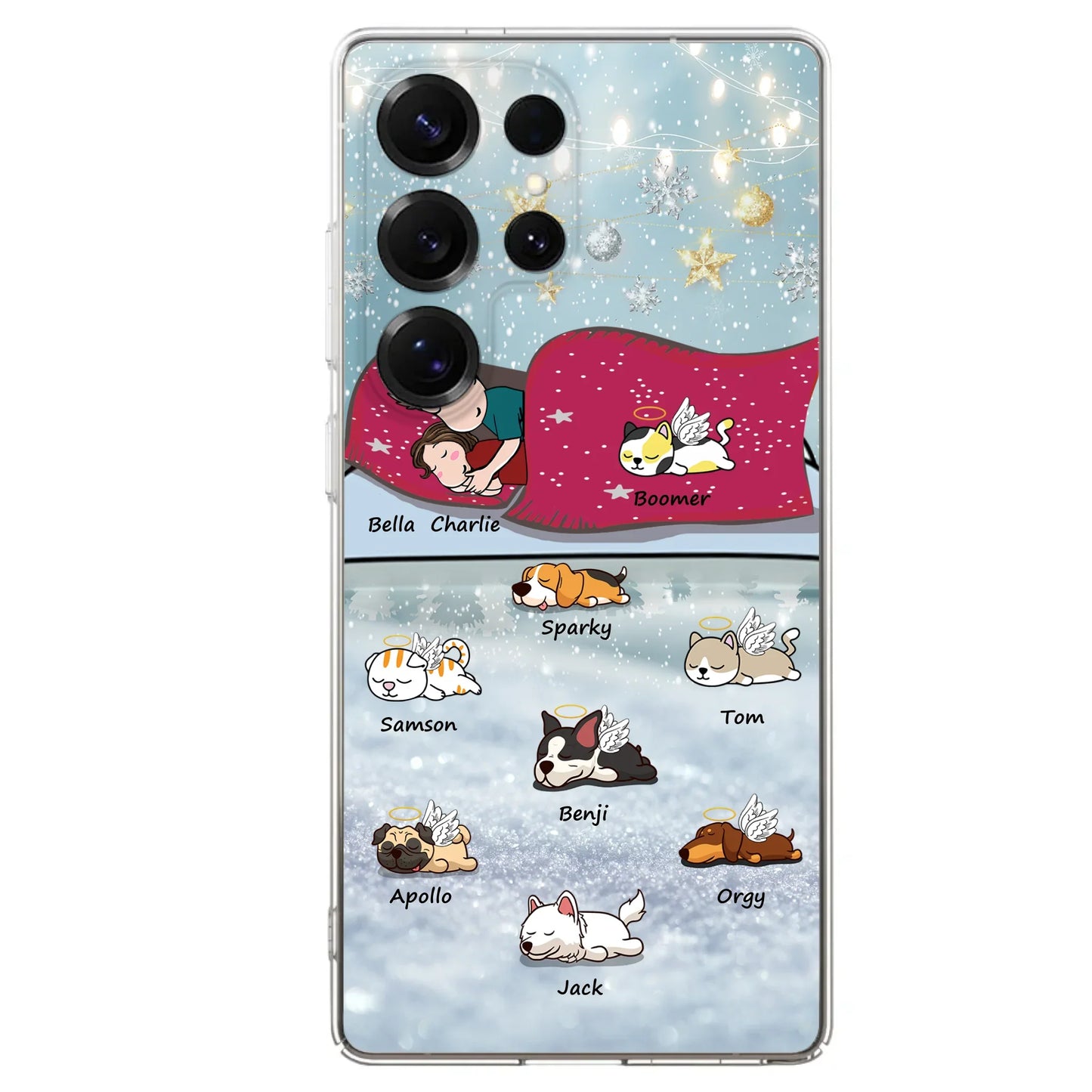 Custom Personalized Couple With Pet Phone Case - Upto 8 Pets - Best Gift For Dog/ Cat Lover - Case For Iphone And Samsung