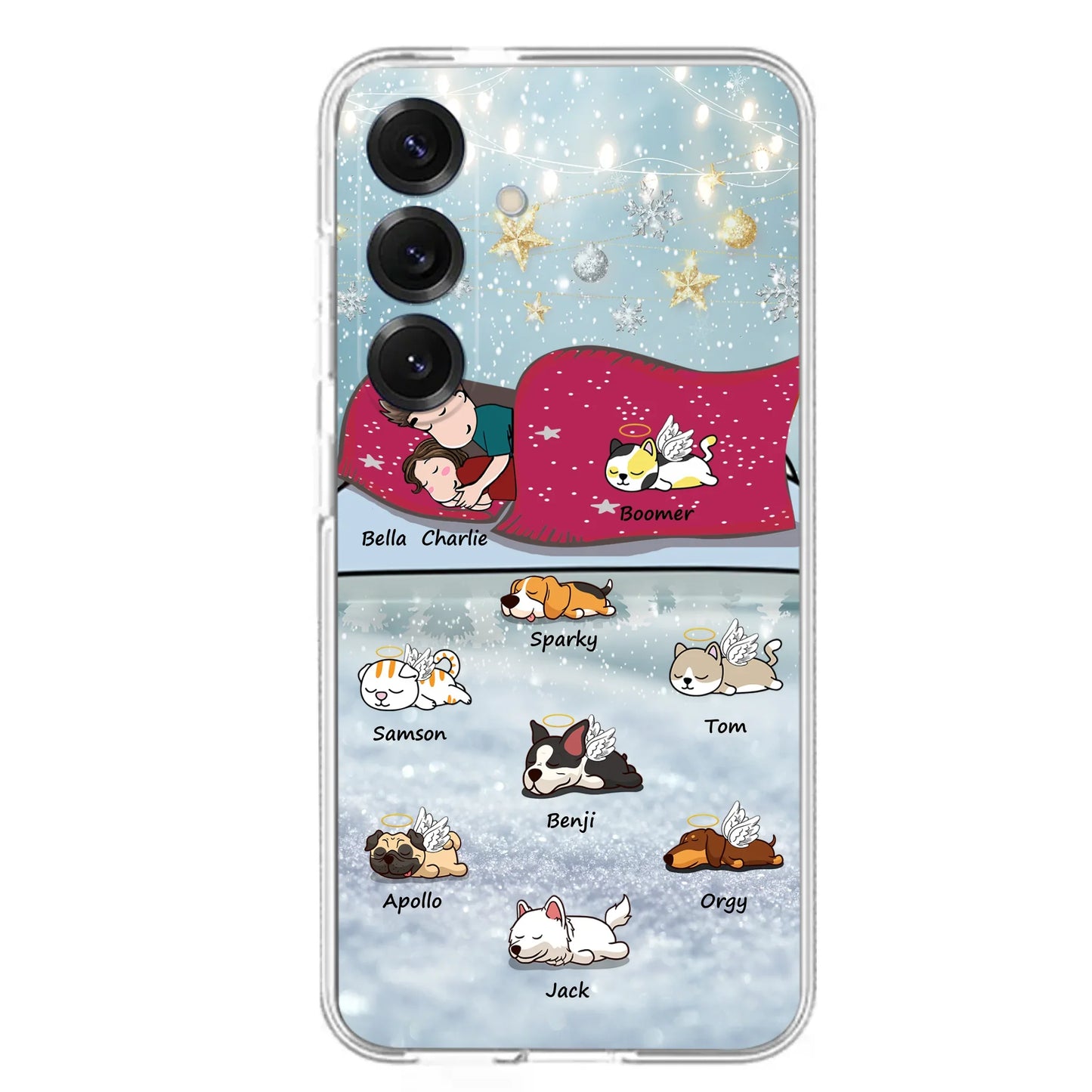 Custom Personalized Couple With Pet Phone Case - Upto 8 Pets - Best Gift For Dog/ Cat Lover - Case For Iphone And Samsung