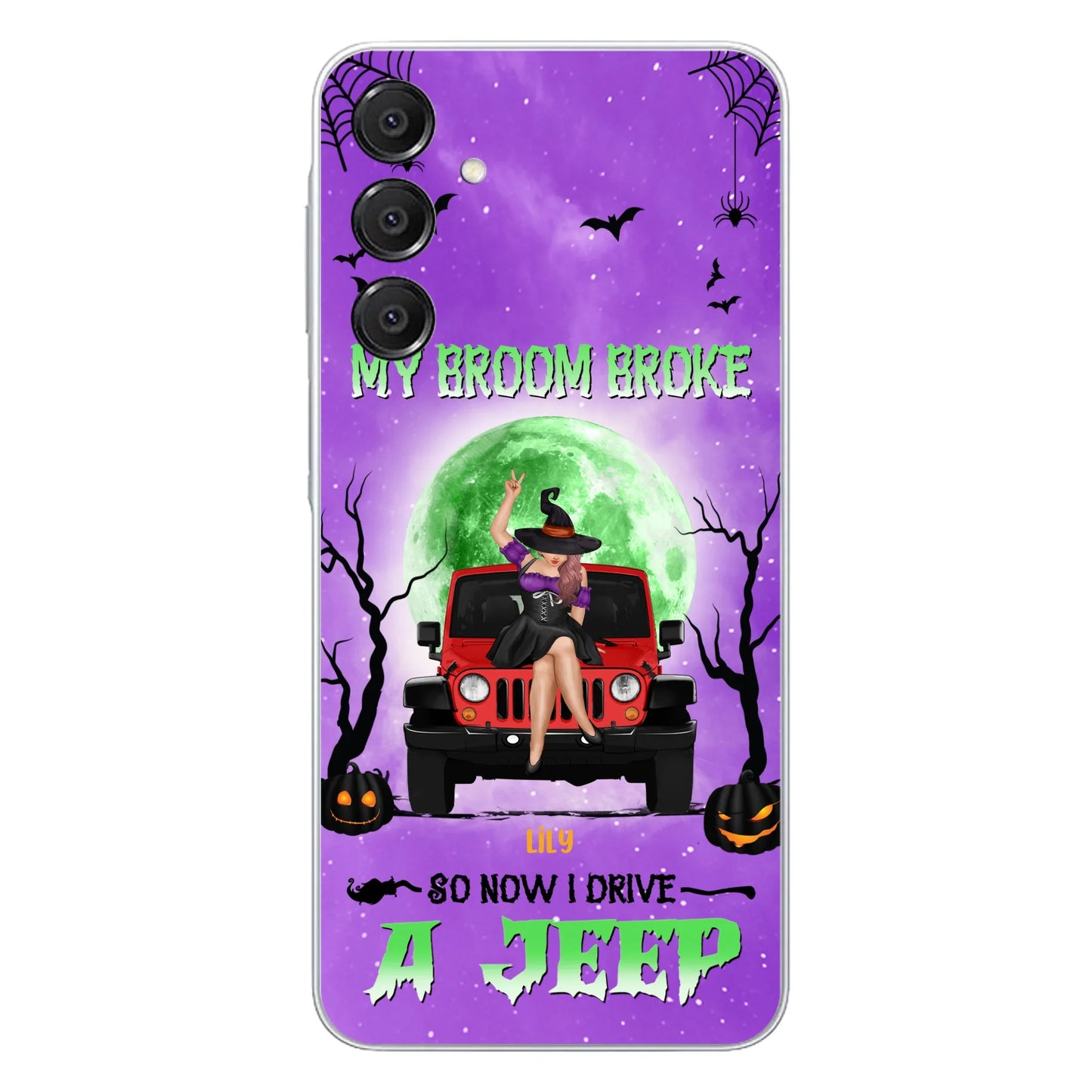 Custom Personalized Off - Road Witch Phone Case - Halloween Gift For Girl - My Broom Broke - Case For Iphone/Samsung
