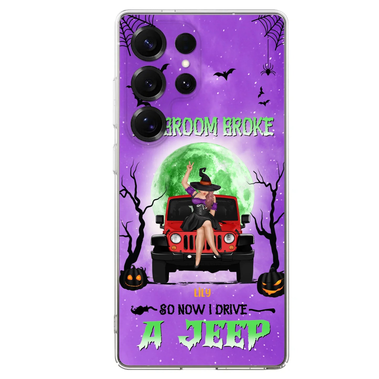 Custom Personalized Off - Road Witch Phone Case - Halloween Gift For Girl - My Broom Broke - Case For Iphone/Samsung