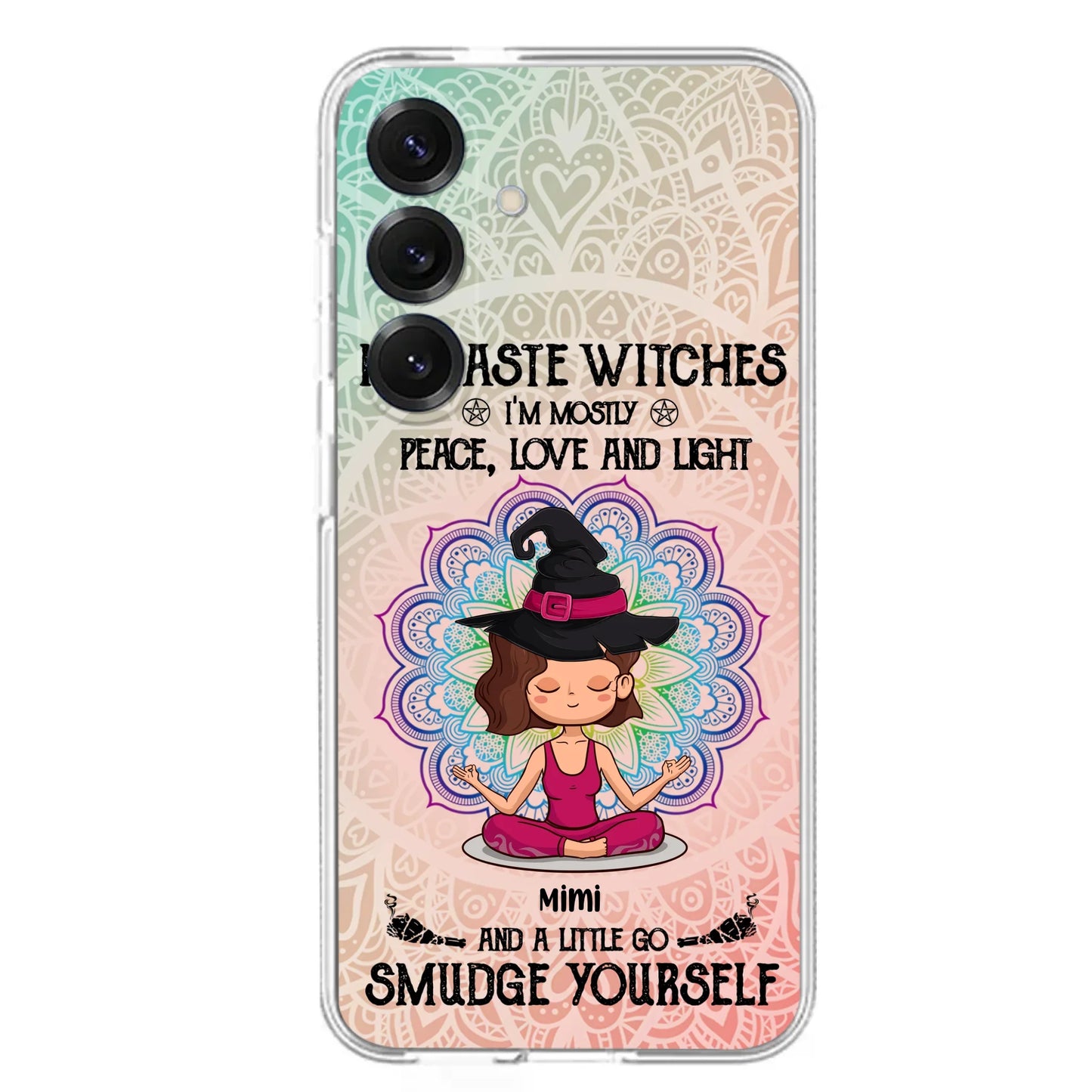 Custom Personalized Yoga Phone Case - Gift for Yoga Lovers - iPhone and Samsung Case - Namaste Witches