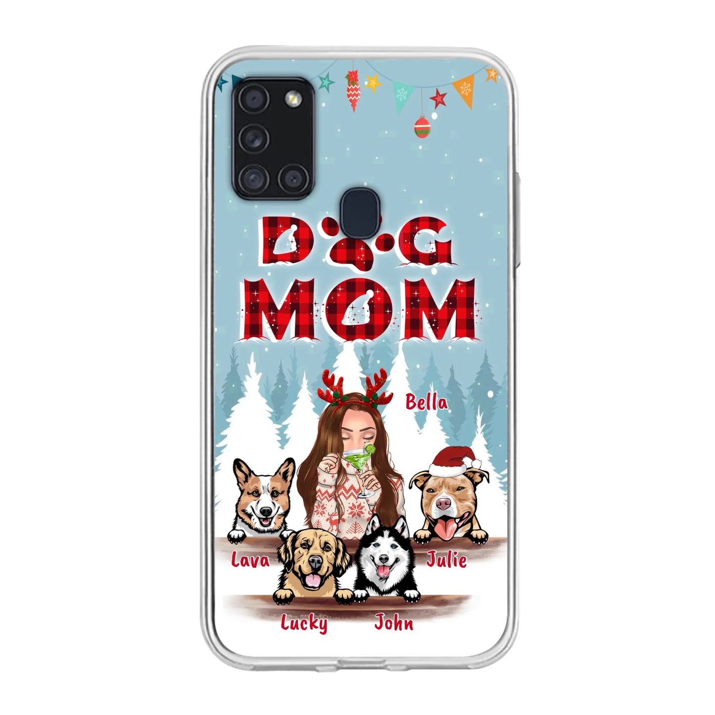 Custom Personalized Pet Mom Xmas Phone Case - Upto 4 Pets - Best Gift For Dog/Cat Lover - Case For Iphone/Samsung - 2T7CRT