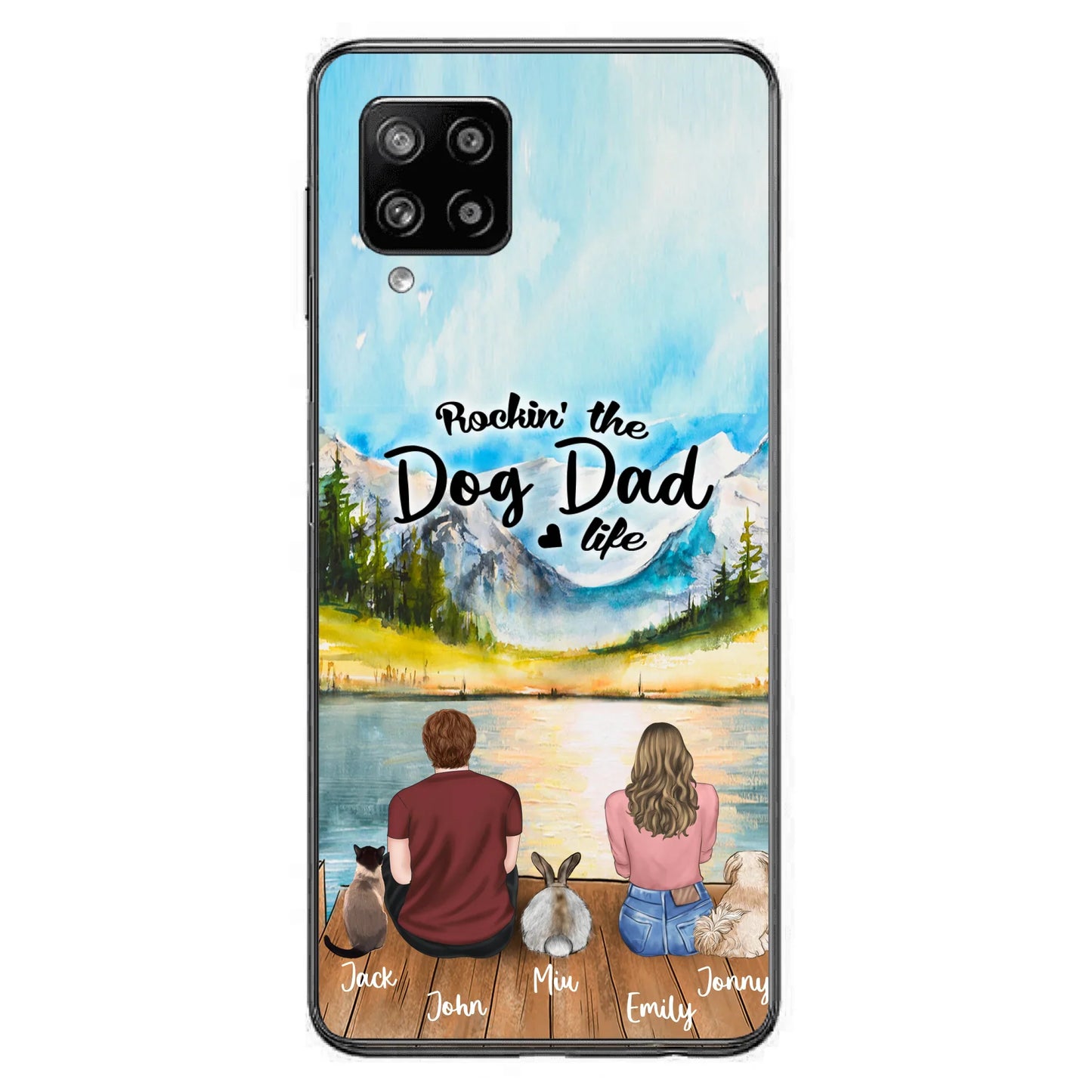 Custom Personalized Pet Couple Phone Case - Couple With Upto 3 Pets - Case For iPhone And Samsung