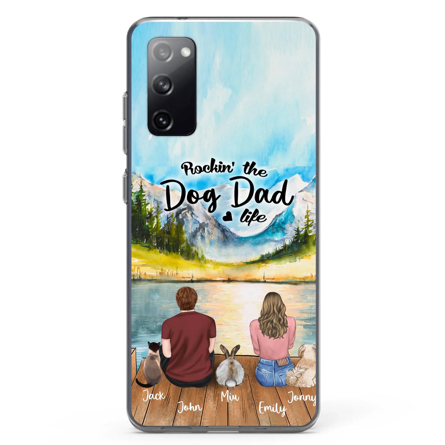 Custom Personalized Pet Couple Phone Case - Couple With Upto 3 Pets - Case For iPhone And Samsung
