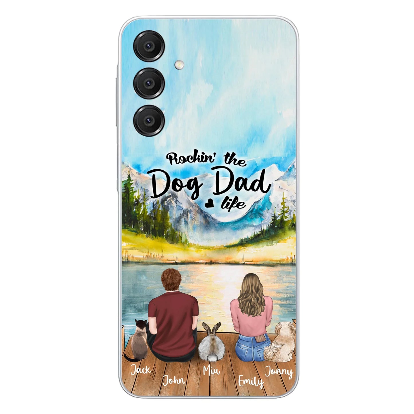 Custom Personalized Pet Couple Phone Case - Couple With Upto 3 Pets - Case For iPhone And Samsung