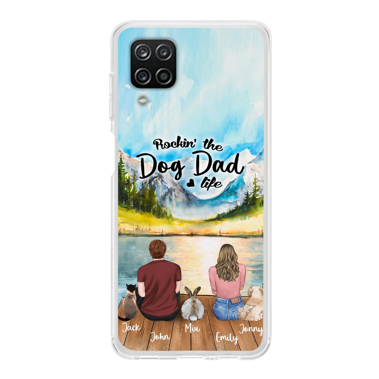 Custom Personalized Pet Couple Phone Case - Couple With Upto 3 Pets - Case For iPhone And Samsung