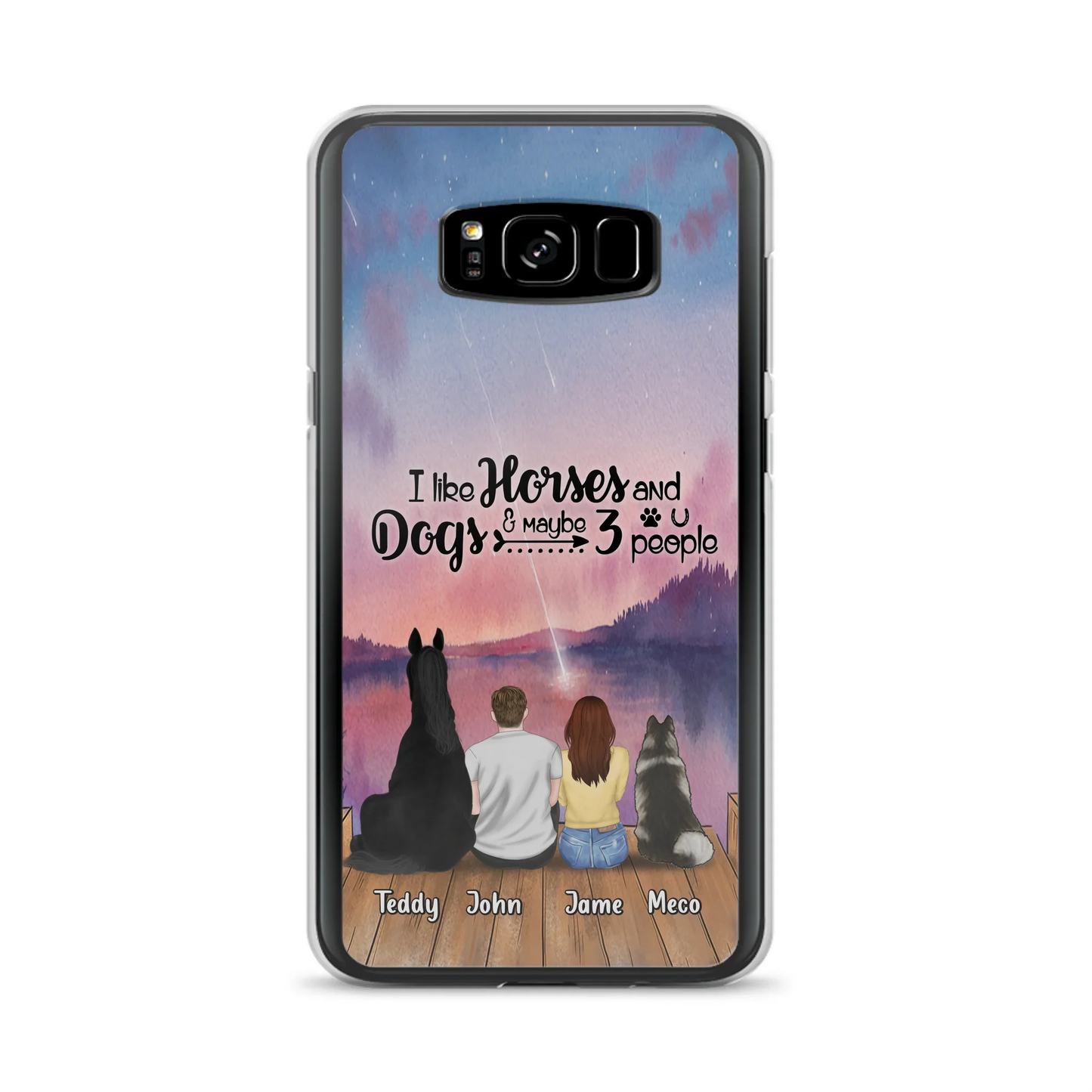 Custom Personalized Parents Horse Dog Phone Case - Upto 3 Pets Forever In My Heart - Case For iPhone And Samsung