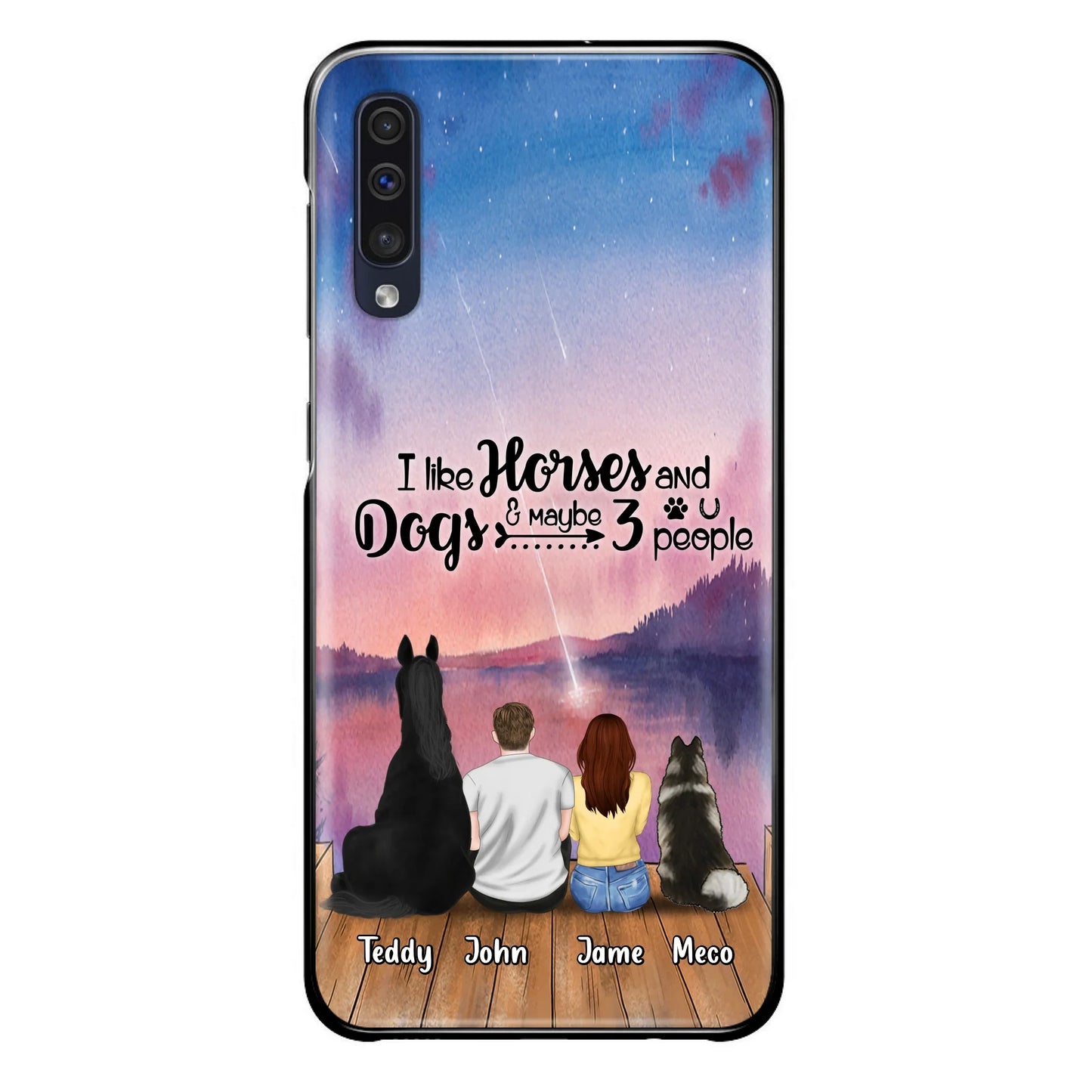 Custom Personalized Parents Horse Dog Phone Case - Upto 3 Pets Forever In My Heart - Case For iPhone And Samsung