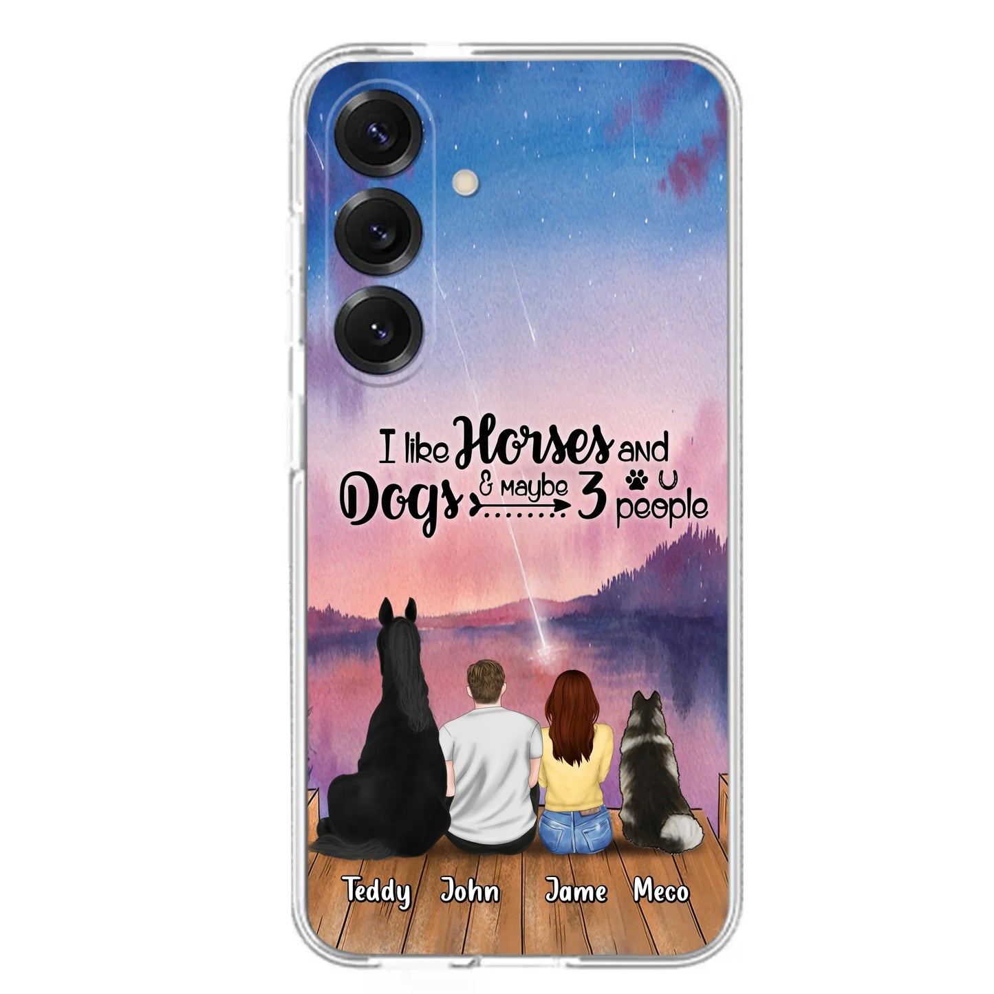 Custom Personalized Parents Horse Dog Phone Case - Upto 3 Pets Forever In My Heart - Case For iPhone And Samsung