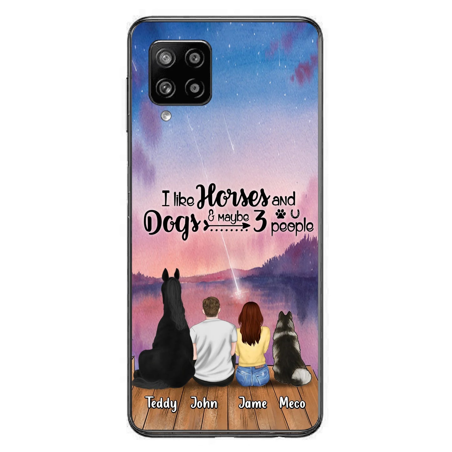 Custom Personalized Parents Horse Dog Phone Case - Upto 3 Pets Forever In My Heart - Case For iPhone And Samsung