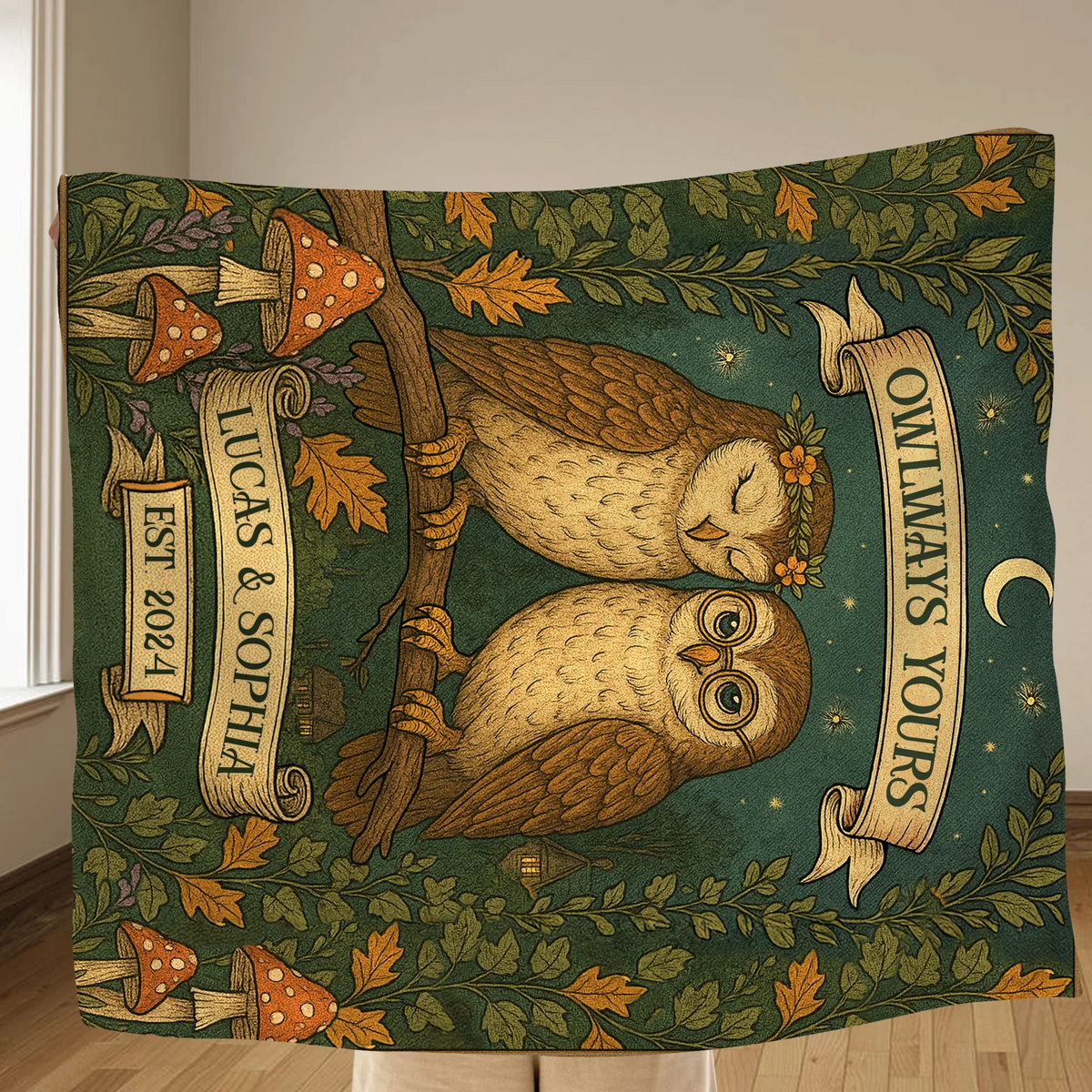 Personalized Couple Cottage Quilt/Fleece Throw Blanket - Gift Idea For Couple - Owlways Yours