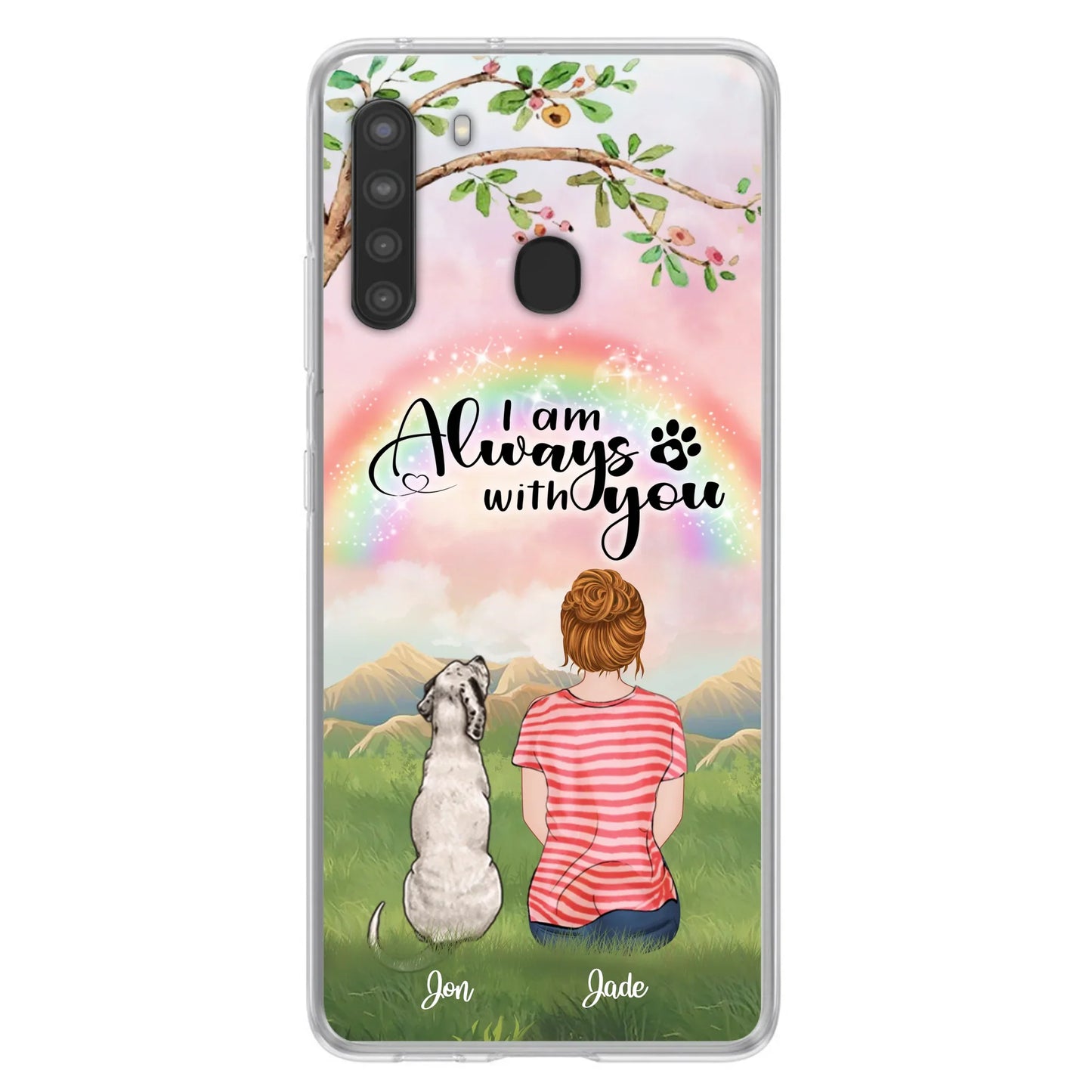 Custom Personalized Dog Mom/Dad Phone Case - Upto 4 Dogs - Best Gift For Dog Lover - I Am Always With You - Case For Iphone Samsung - 5BWJPA