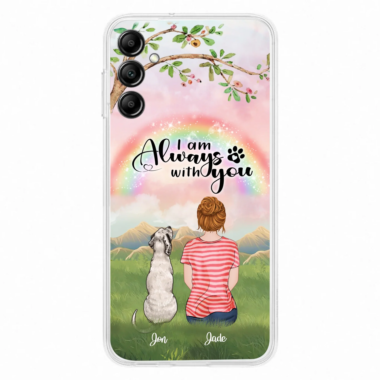 Custom Personalized Dog Mom/Dad Phone Case - Upto 4 Dogs - Best Gift For Dog Lover - I Am Always With You - Case For Iphone Samsung - 5BWJPA
