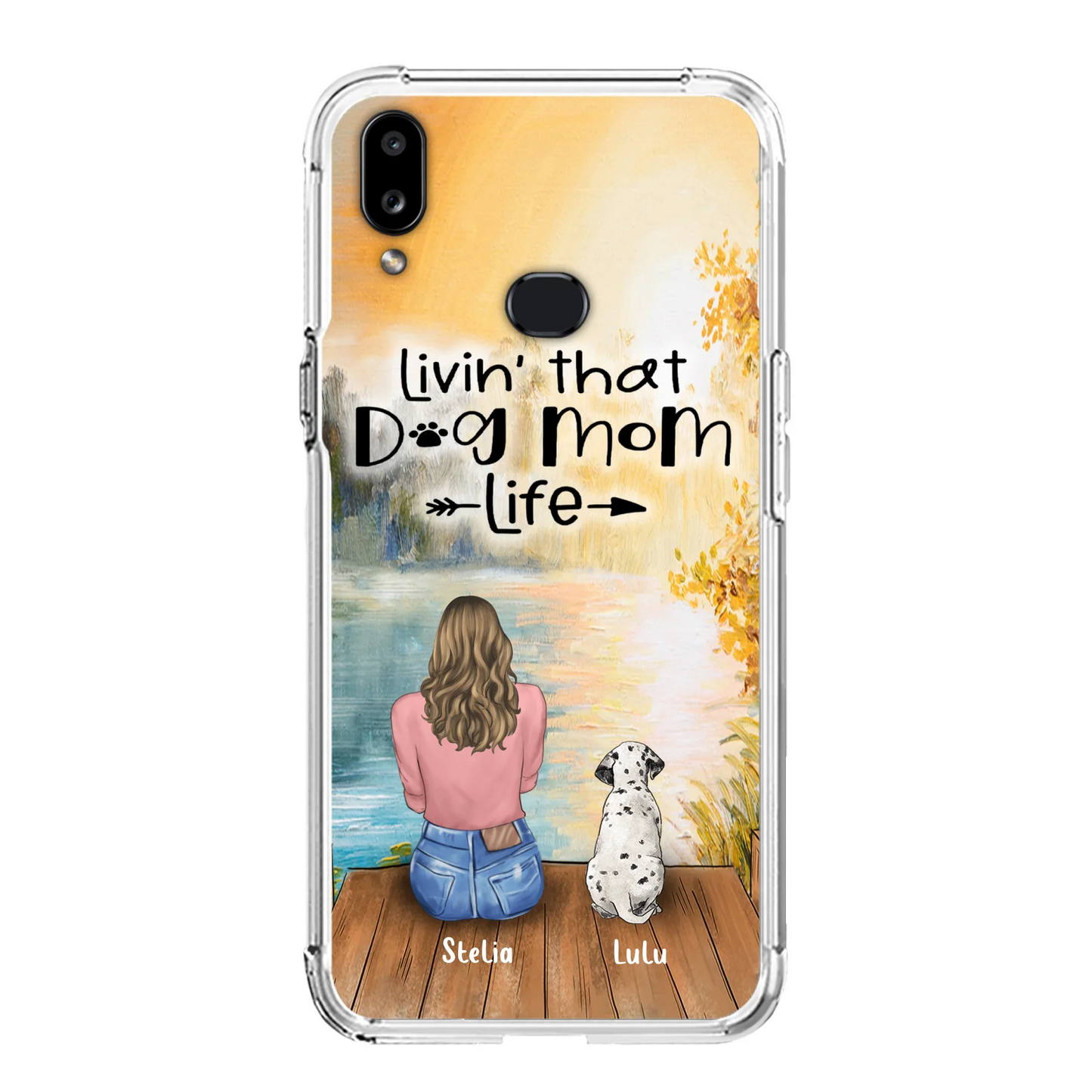 Personalized Dog Mom Phone Case - Up to 4 Dogs - Gift for Dog Lovers - Livin' with dog mom life