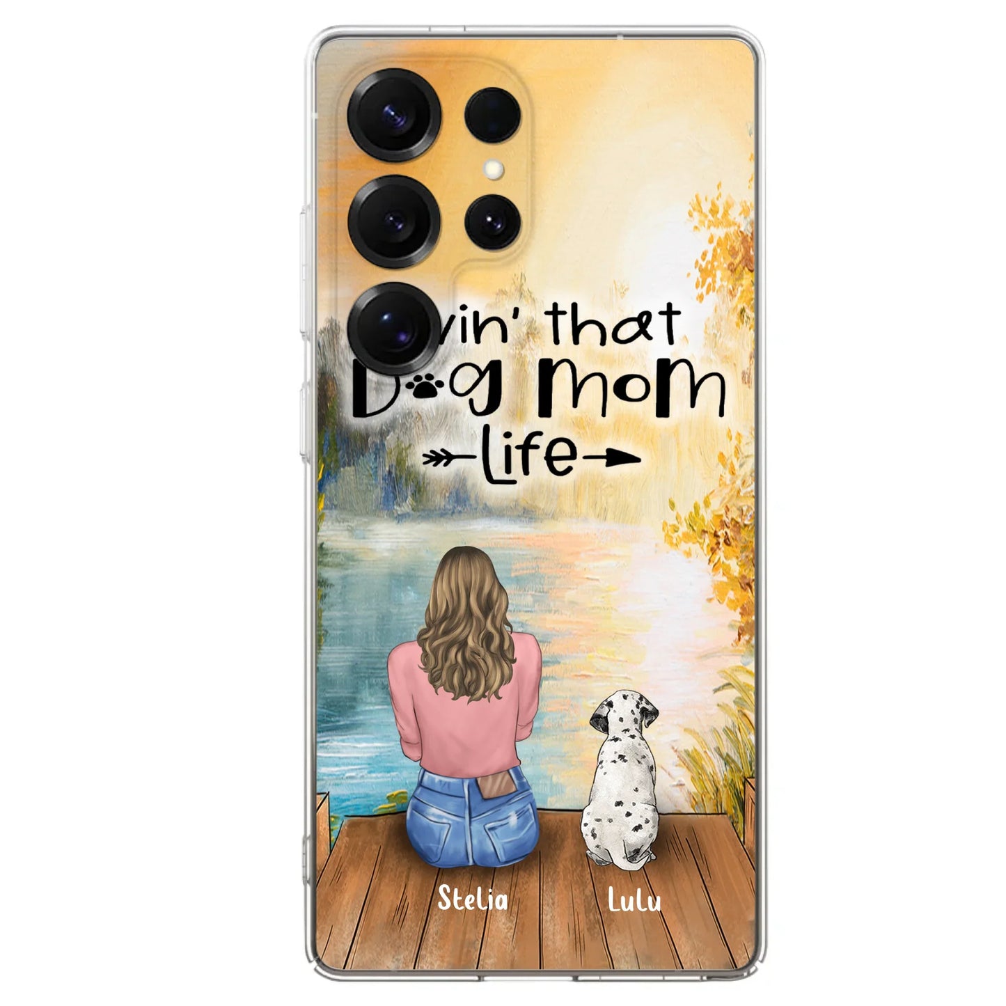 Personalized Dog Mom Phone Case - Up to 4 Dogs - Gift for Dog Lovers - Livin' with dog mom life