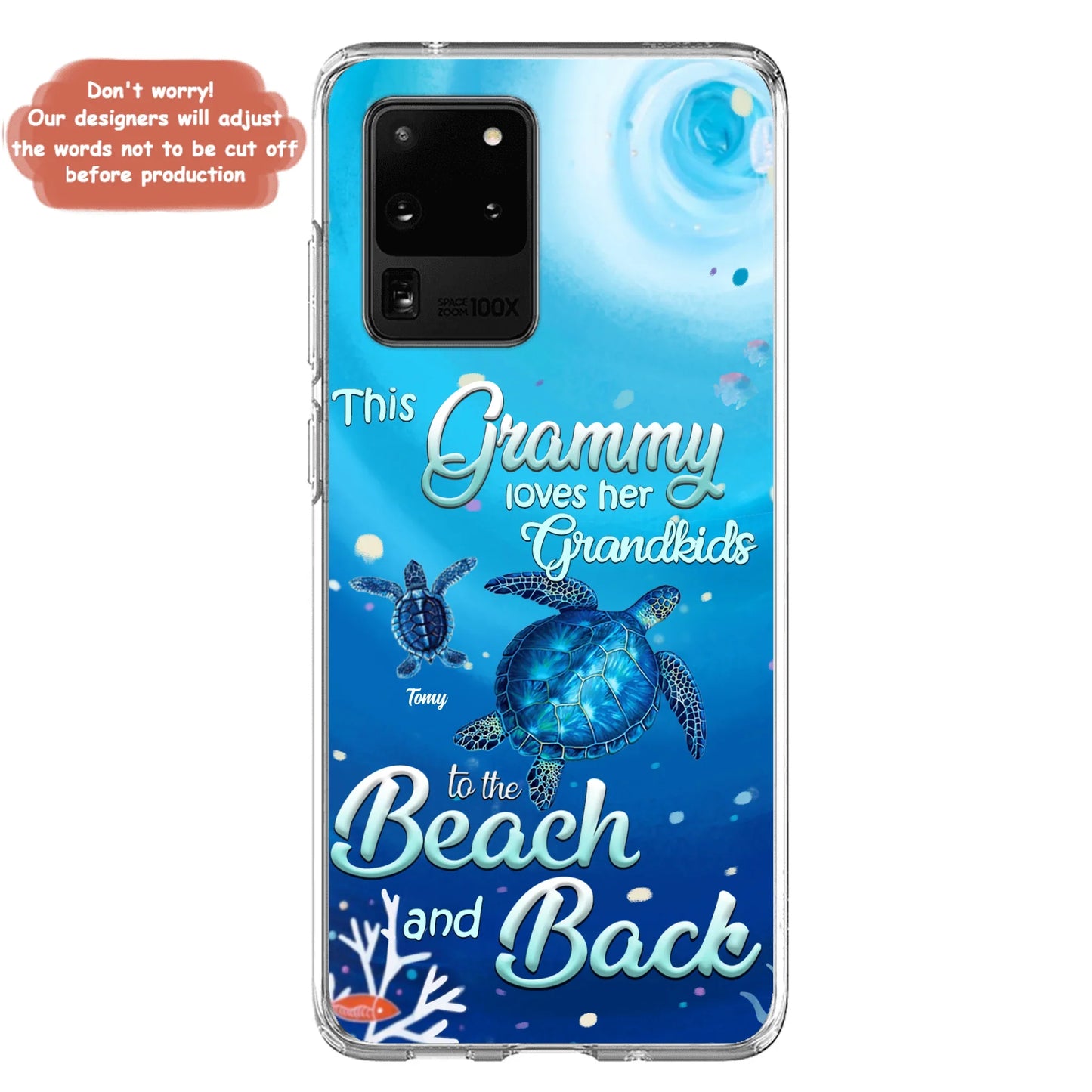 Custom Personalized Grandma Turtle Phone Case - Upto 6 Turtles - This Grammy Loves Her Grandkids To The Beach And Back - For iPhone And Samsung Phone Case - HWDFYR