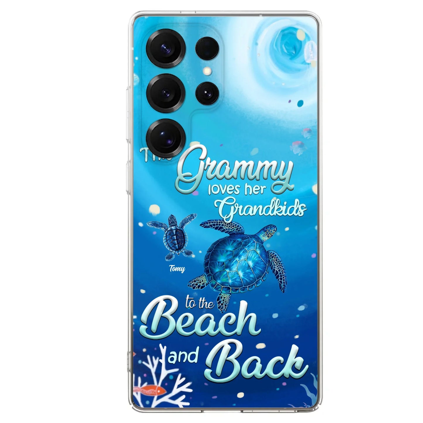 Custom Personalized Grandma Turtle Phone Case - Upto 6 Turtles - This Grammy Loves Her Grandkids To The Beach And Back - For iPhone And Samsung Phone Case - HWDFYR