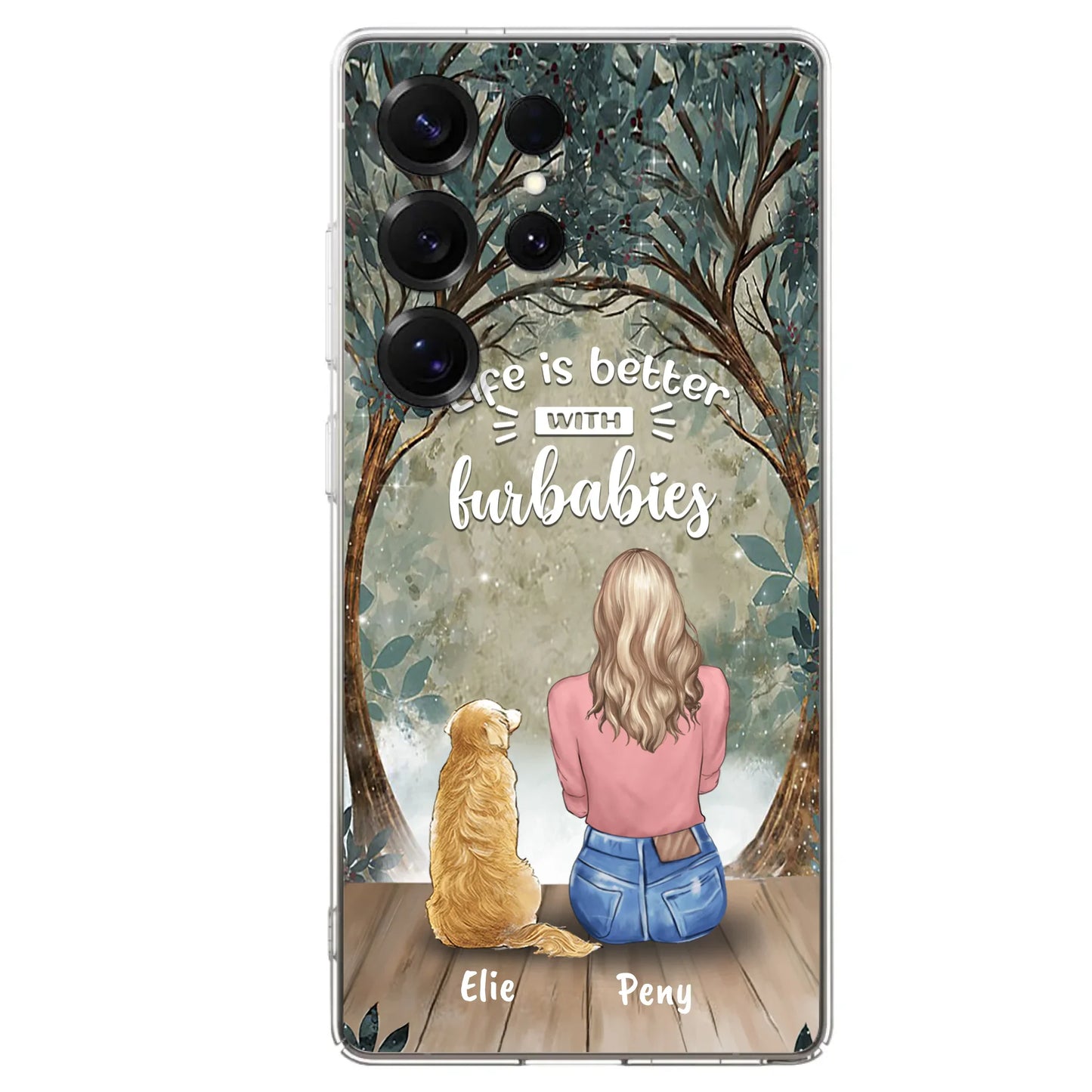 Custom Personalized Pet Mom Phone Case - Girl With Upto 5 Pets - Life Is Better With Furbabies -Phone Case For iPhone And Samsung