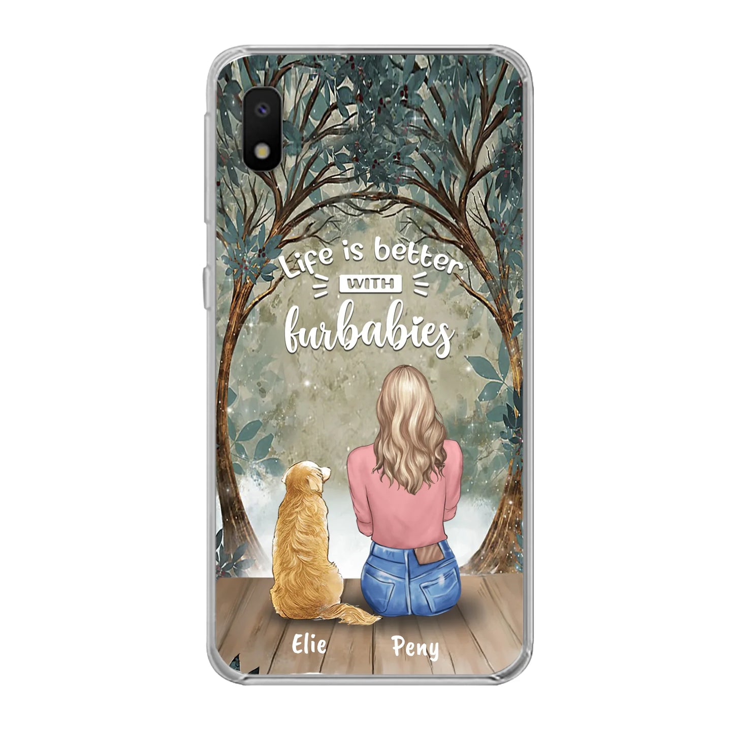 Custom Personalized Pet Mom Phone Case - Girl With Upto 5 Pets - Life Is Better With Furbabies -Phone Case For iPhone And Samsung