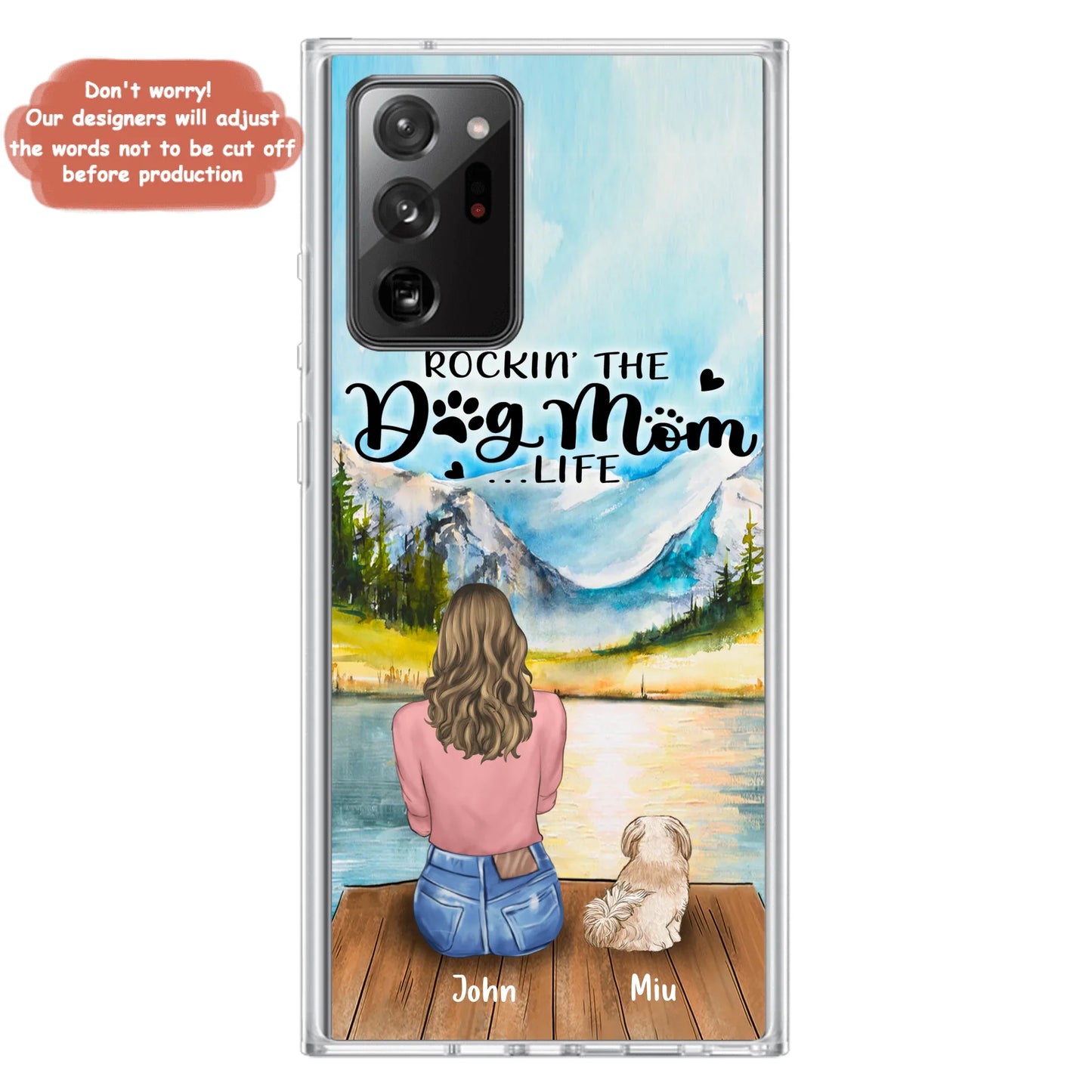 Custom Personalized Dog Mom Phone Case - Gifts For Dog Lover With Upto 7 Dogs - Rockin' The Dog Mom Life