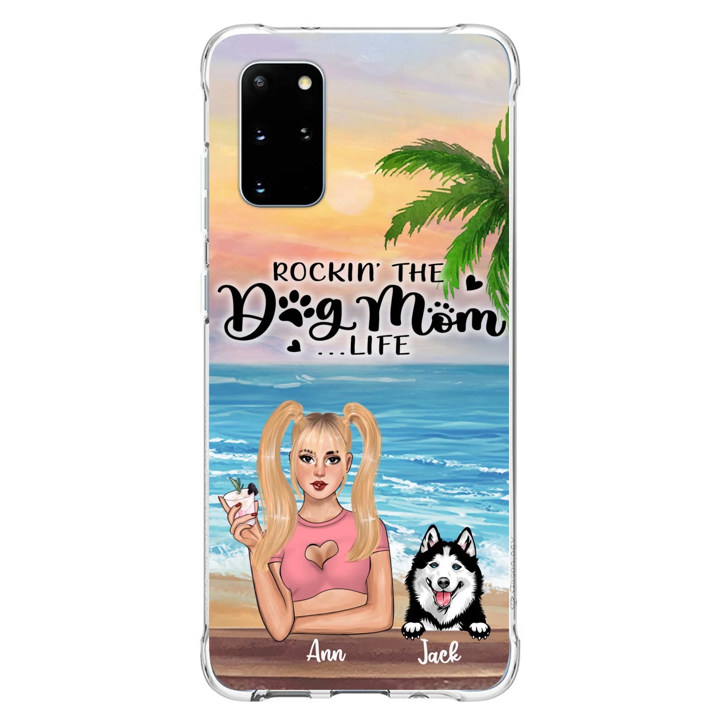Custom Personalized Dog Mom Phone Case - Rockin' The Dog Mom Life