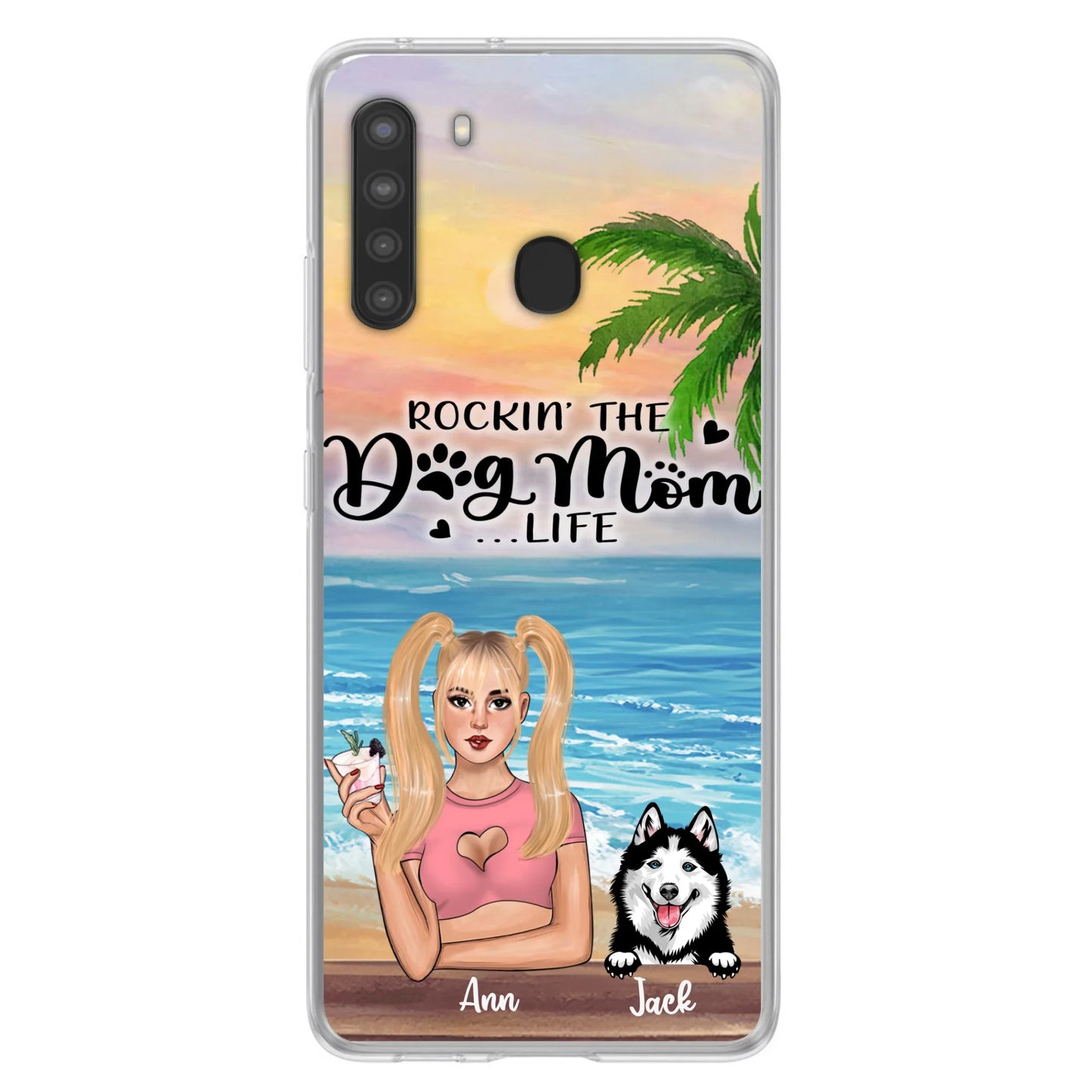 Custom Personalized Dog Mom Phone Case - Rockin' The Dog Mom Life