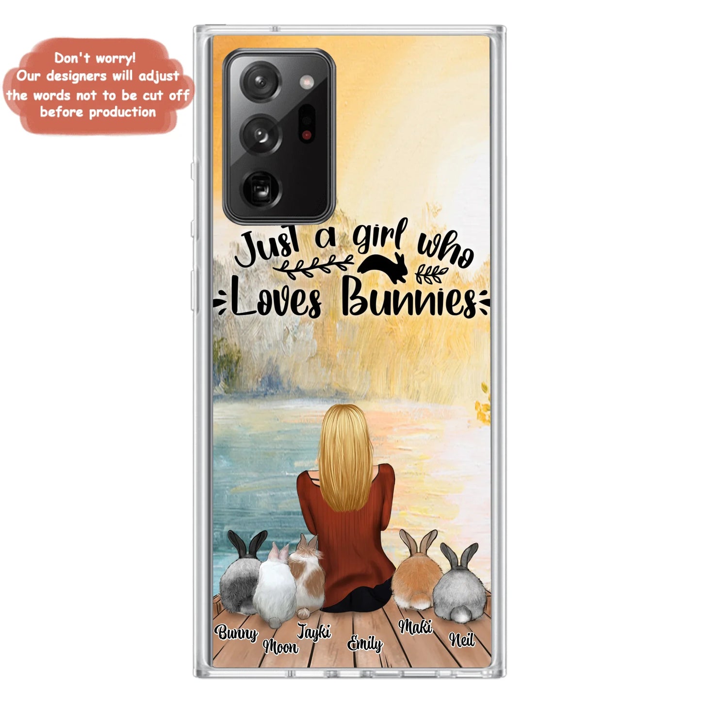 Custom Personalized Rabbit Mom Phone Case - Gifts For Rabbit Lovers With Upto 5 Rabbits - Just A Gril Who Loves Bunnies