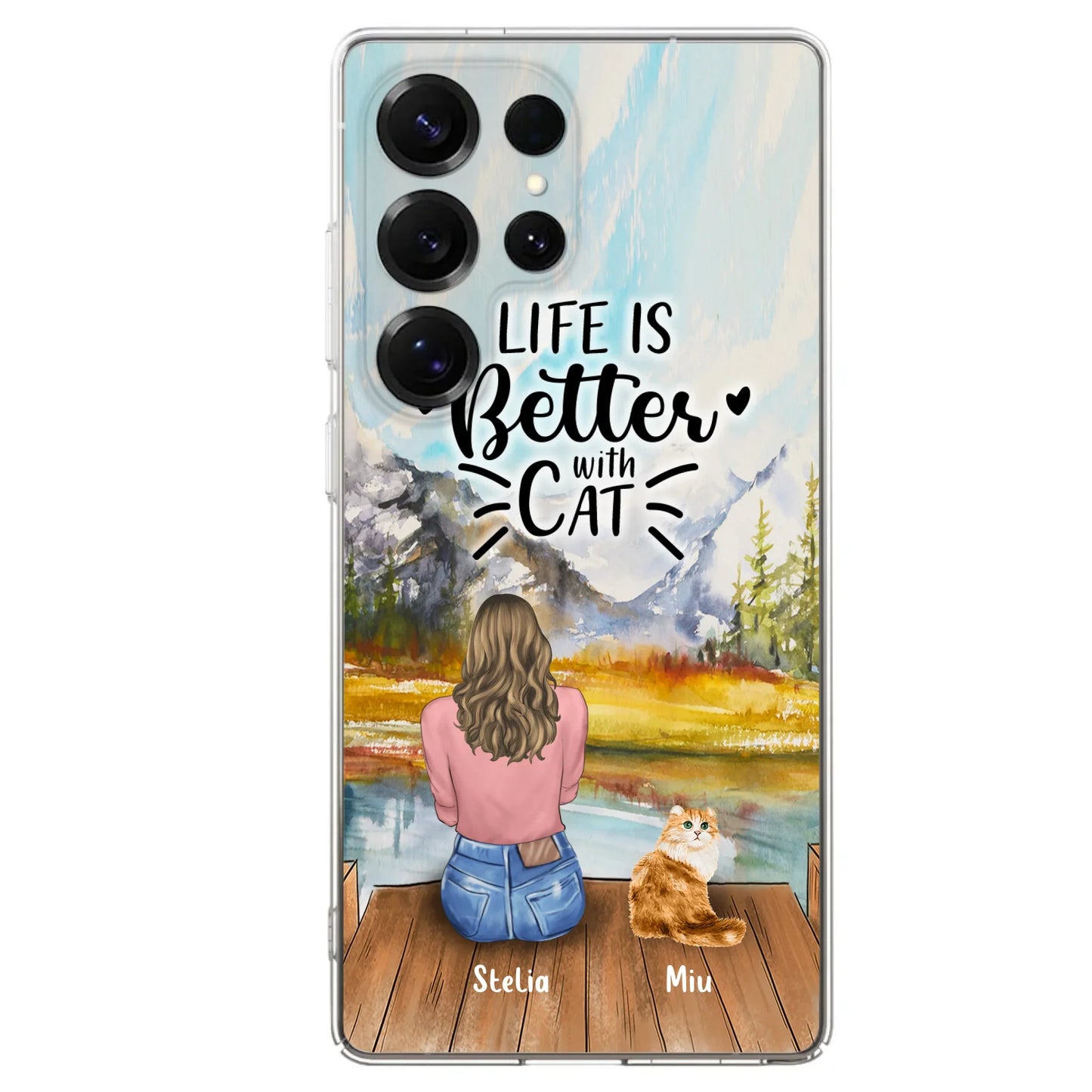 Custom Personalized Cat Mom Phone Case - Gifts For Cat Lovers With Upto 4 Cats - Home Is Where The Paws Are - Case For iPhone, Samsung