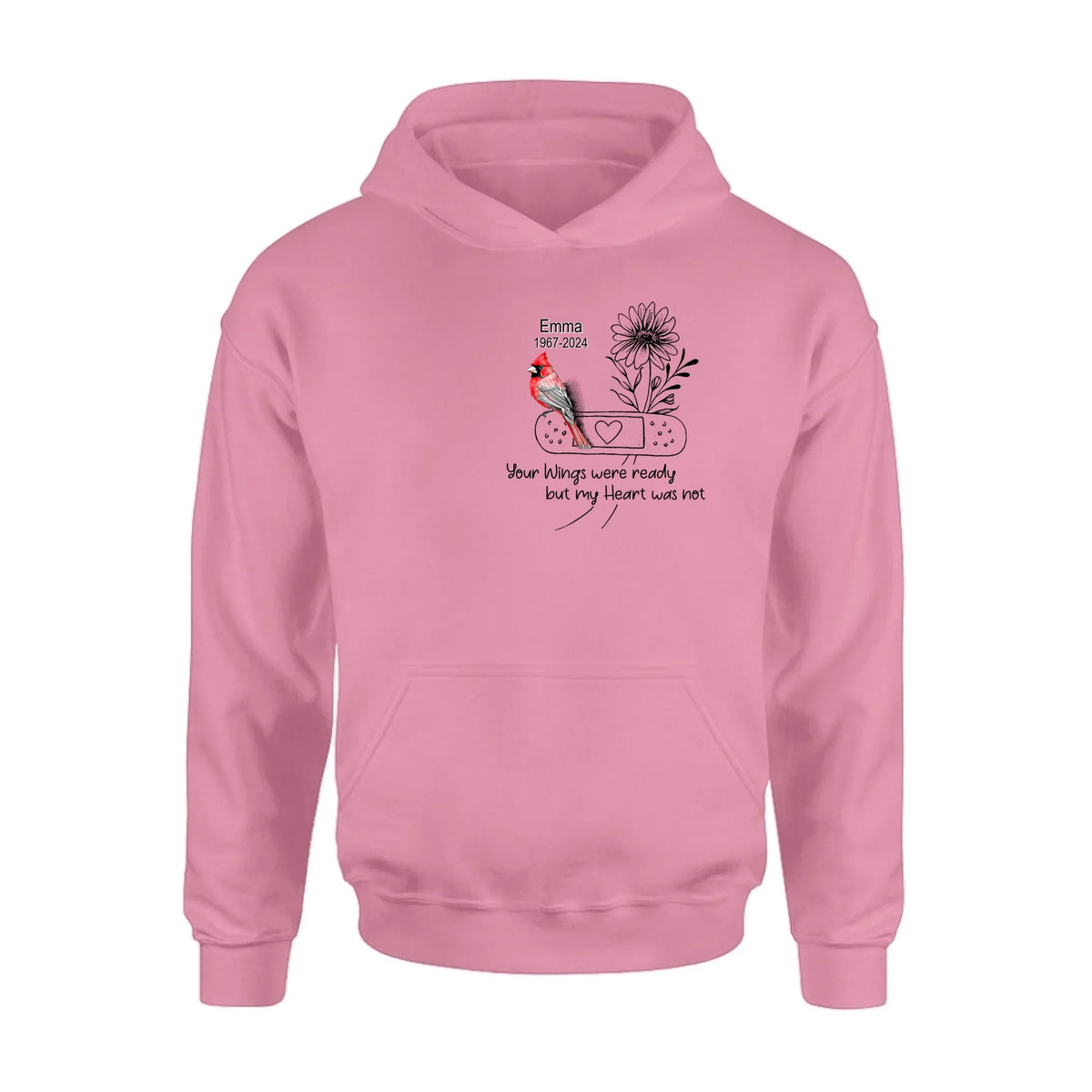 Personalized Memorial Cardinal Unisex T-shirt/Long Sleeve/Sweatshirt/Hoodie - Memorial Gift Idea - Your Wings Were Ready But My Heart Was Not