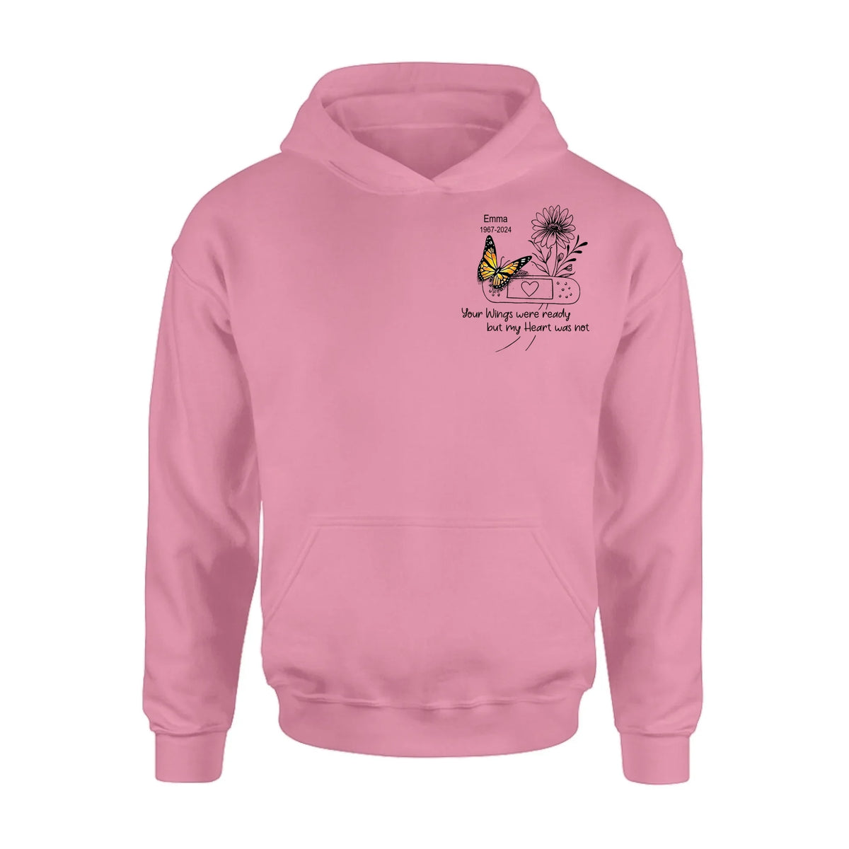 Personalized Memorial Unisex T-shirt/Long Sleeve/Sweatshirt/Hoodie - Memorial Gift Idea - Your Wings Were Ready But My Heart Was Not