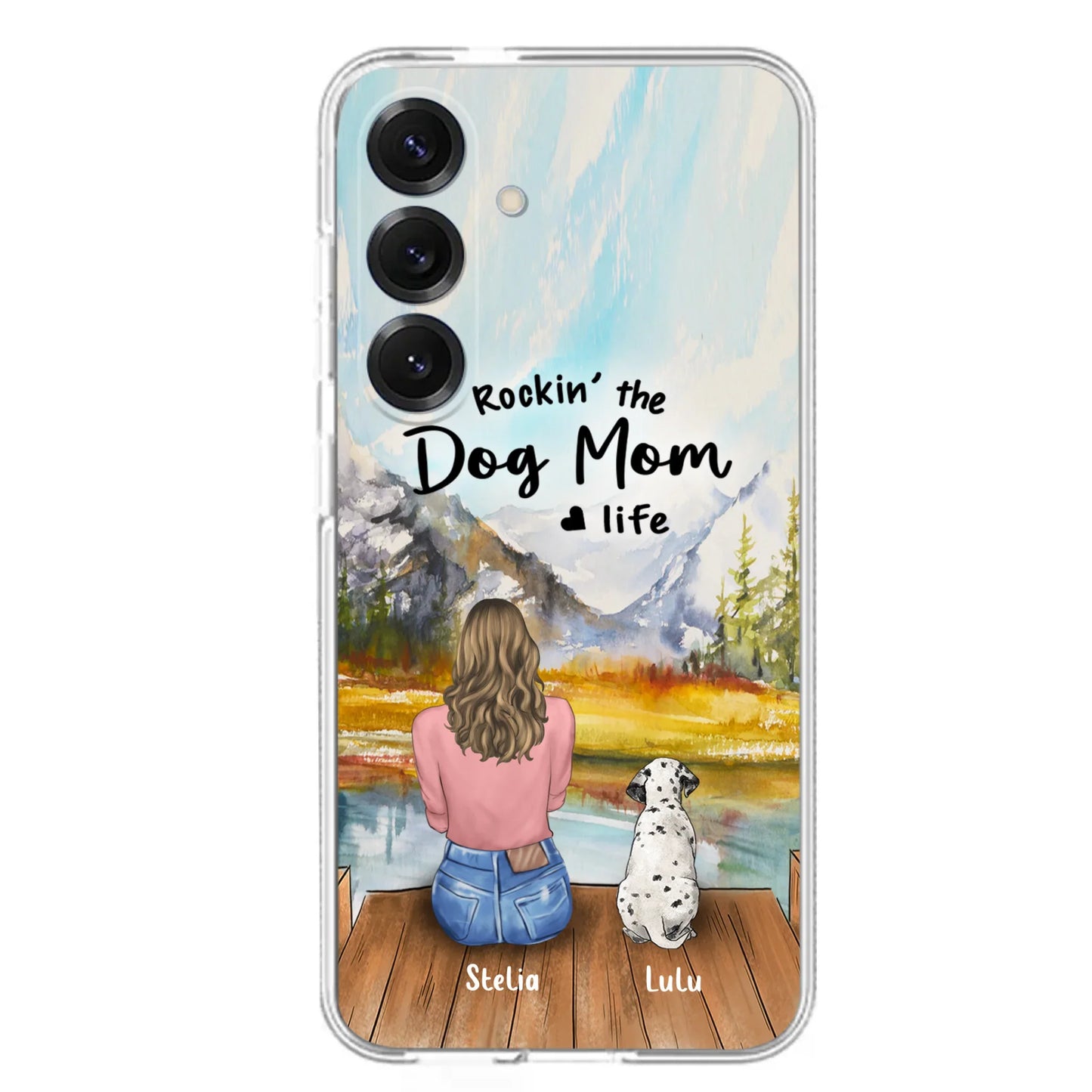 Custom Personalized Dog Mom Phone Case - Gifts For Dog Lovers With Upto 4 Dogs - Rockin' The Dog Mom Life - Case For iPhone, Samsung And Xiaomi