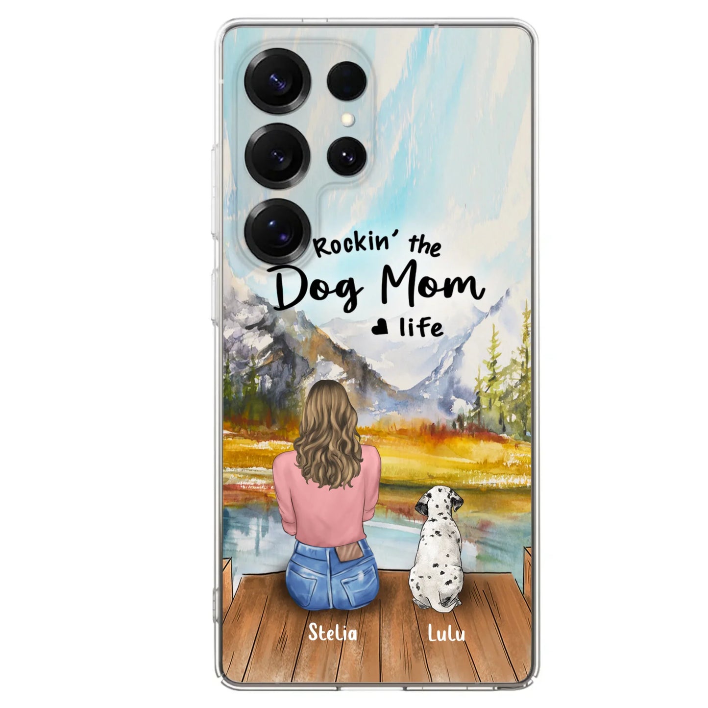Custom Personalized Dog Mom Phone Case - Gifts For Dog Lovers With Upto 4 Dogs - Rockin' The Dog Mom Life - Case For iPhone, Samsung And Xiaomi