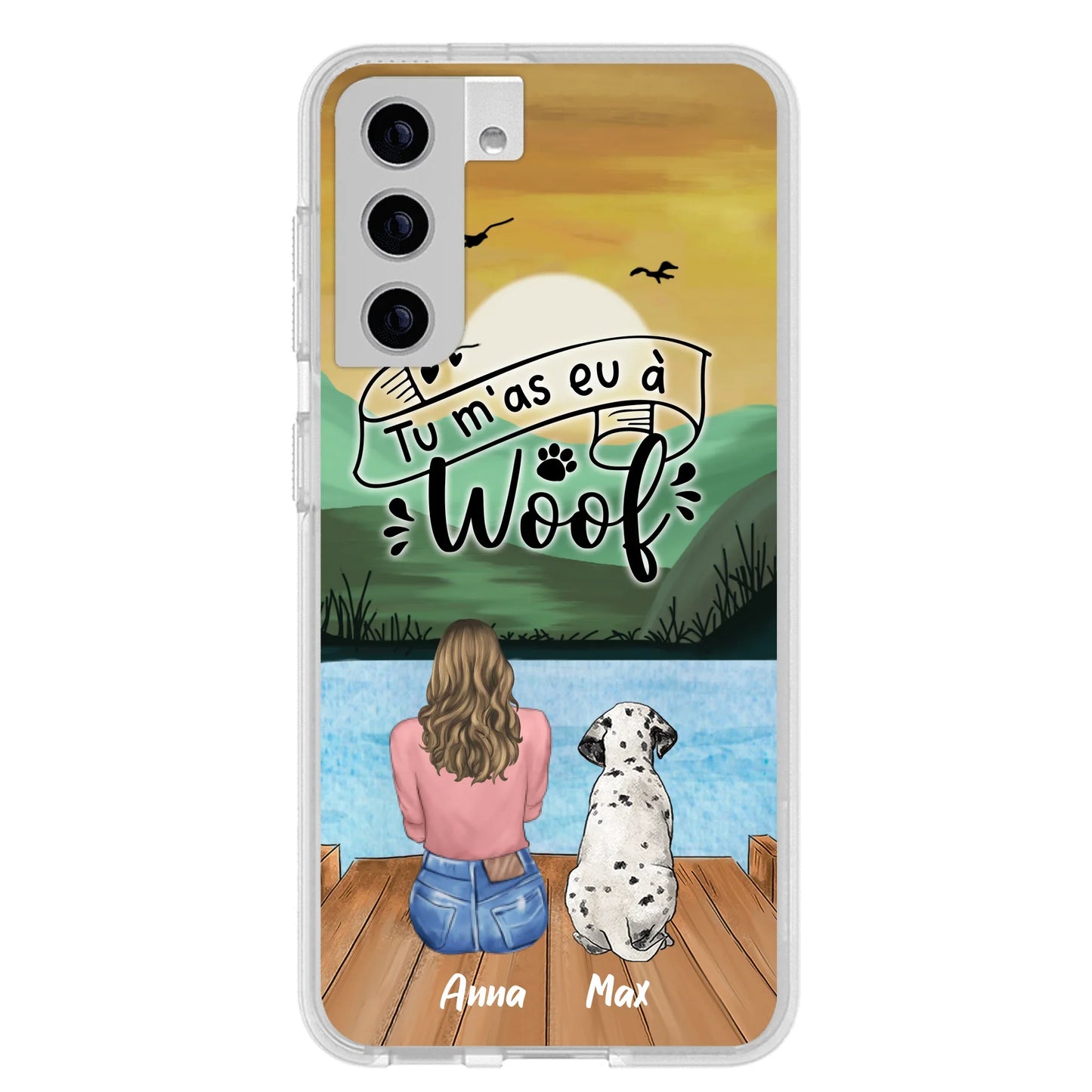 Custom Personalized Dog Mom Phone Case - Gifts For Dog Lover/ Mother's Day With Upto 5 Dogs - Tu m'á eu à Woof
