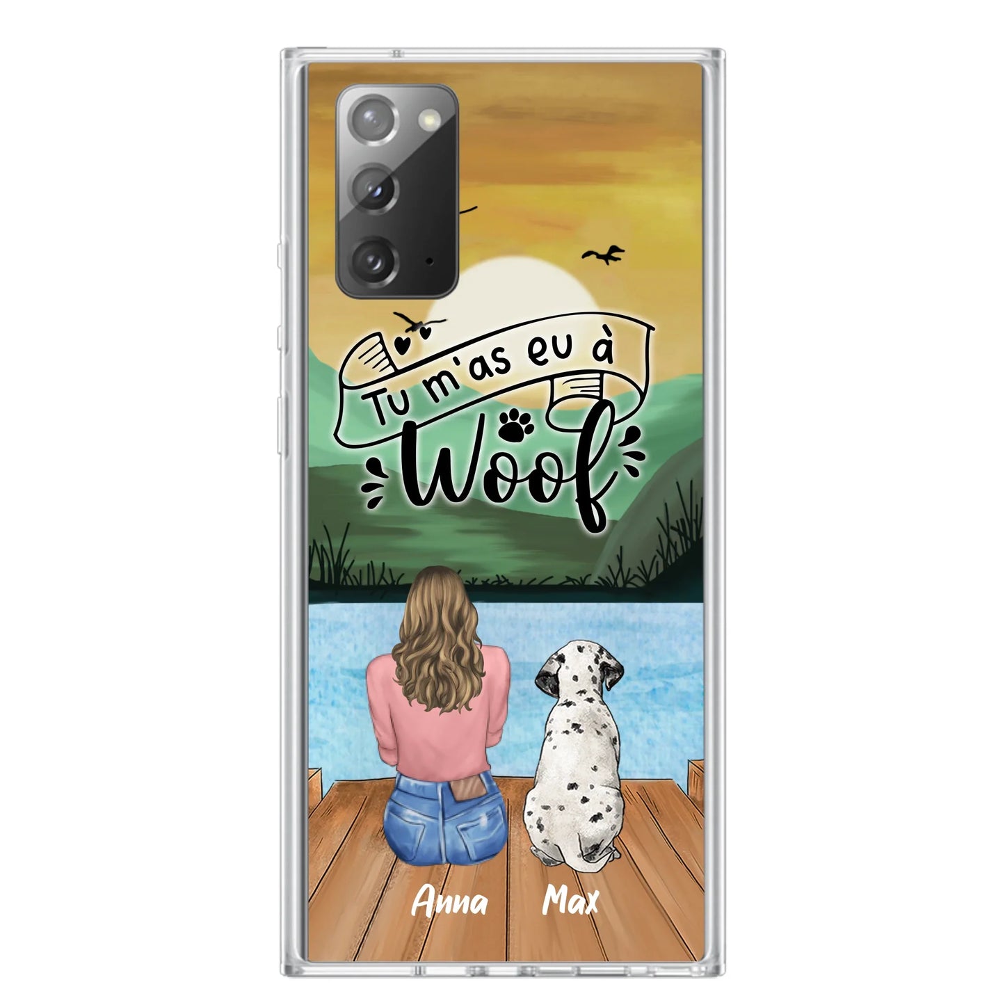 Custom Personalized Dog Mom Phone Case - Gifts For Dog Lover/ Mother's Day With Upto 5 Dogs - Tu m'á eu à Woof