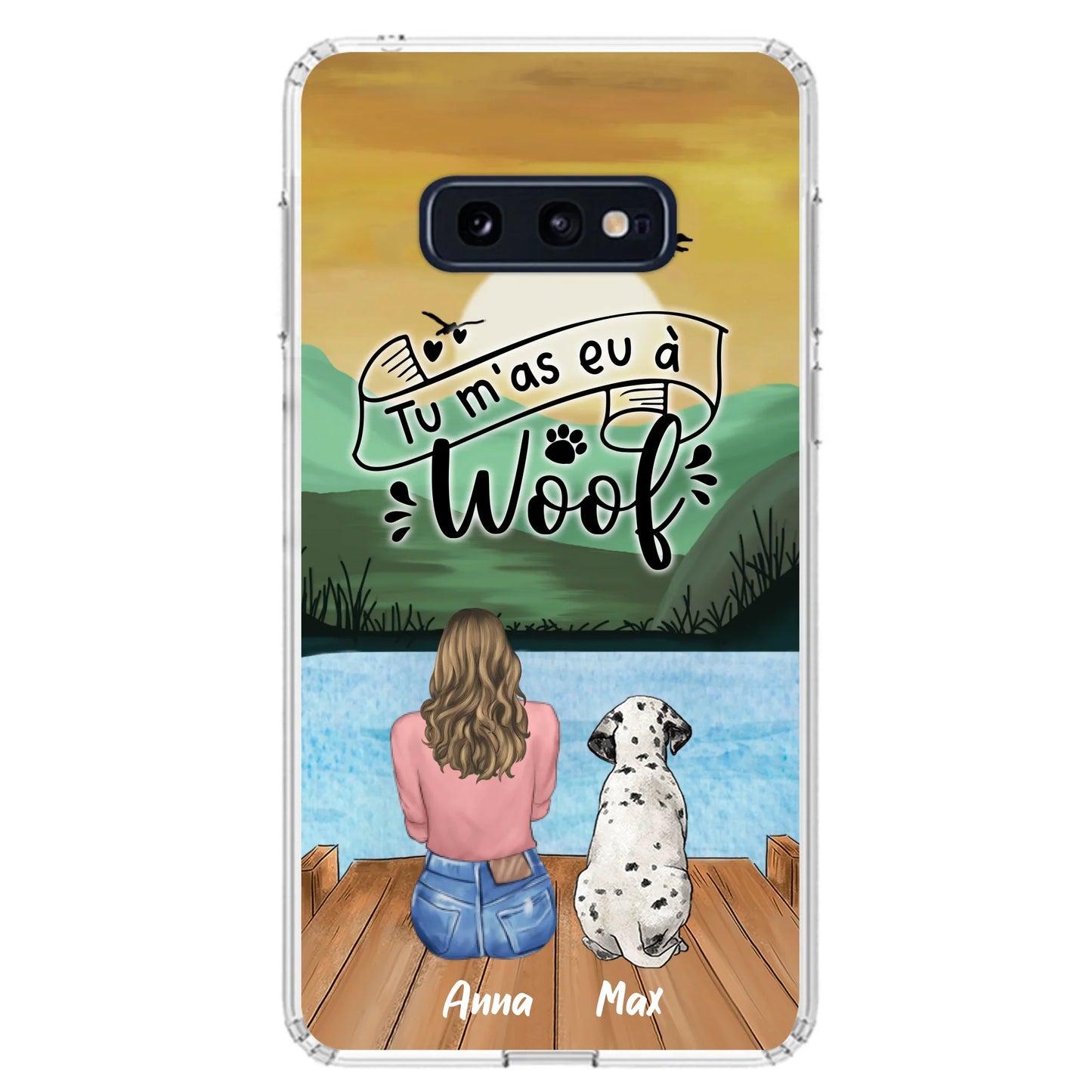 Custom Personalized Dog Mom Phone Case - Gifts For Dog Lover/ Mother's Day With Upto 5 Dogs - Tu m'á eu à Woof