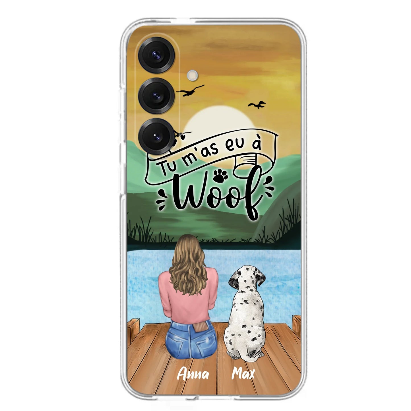 Custom Personalized Dog Mom Phone Case - Gifts For Dog Lover/ Mother's Day With Upto 5 Dogs - Tu m'á eu à Woof