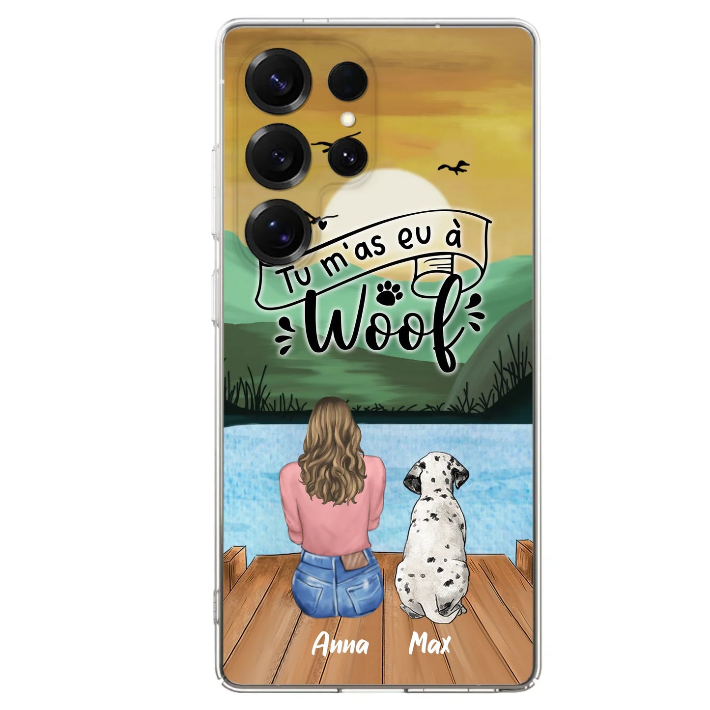 Custom Personalized Dog Mom Phone Case - Gifts For Dog Lover/ Mother's Day With Upto 5 Dogs - Tu m'á eu à Woof