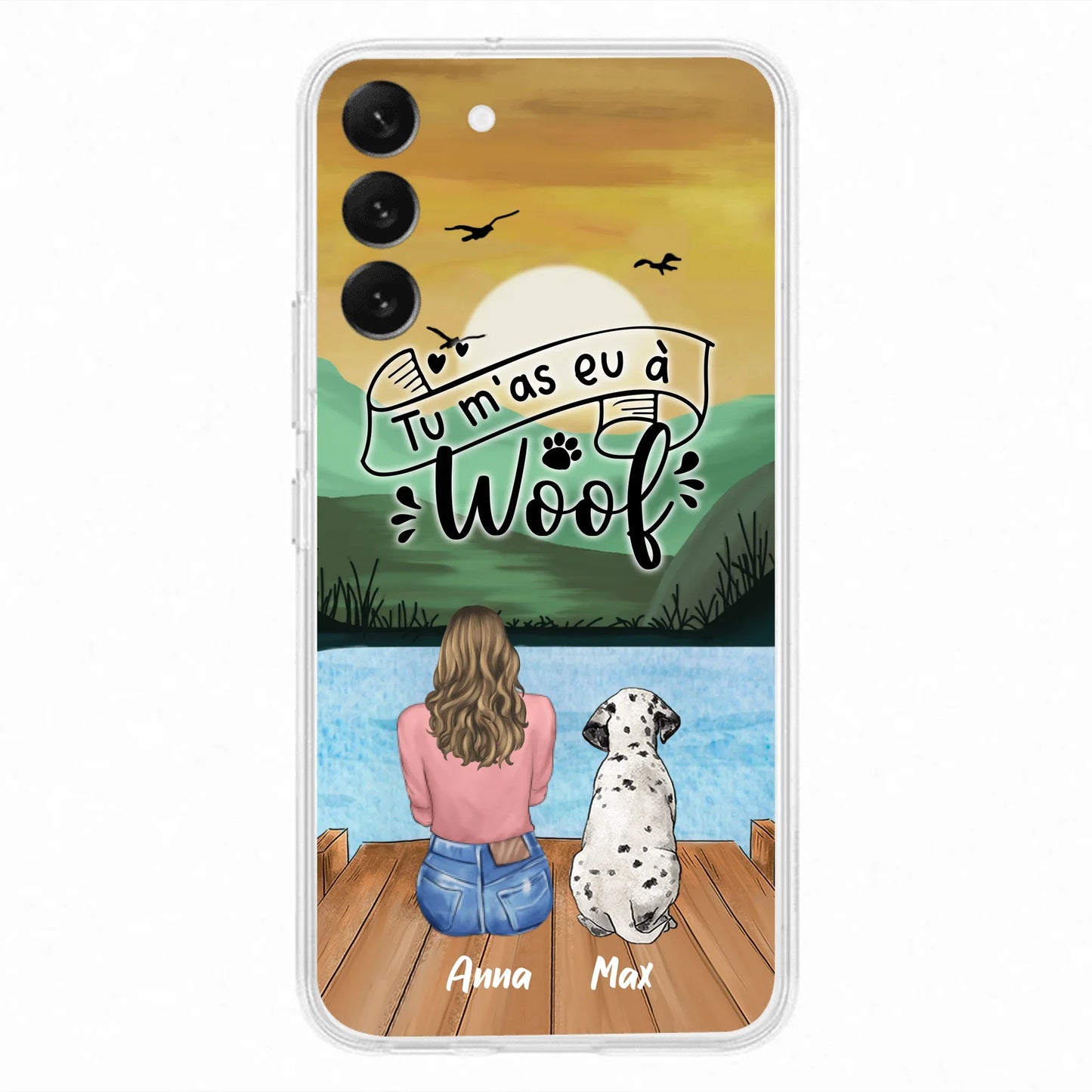 Custom Personalized Dog Mom Phone Case - Gifts For Dog Lover/ Mother's Day With Upto 5 Dogs - Tu m'á eu à Woof