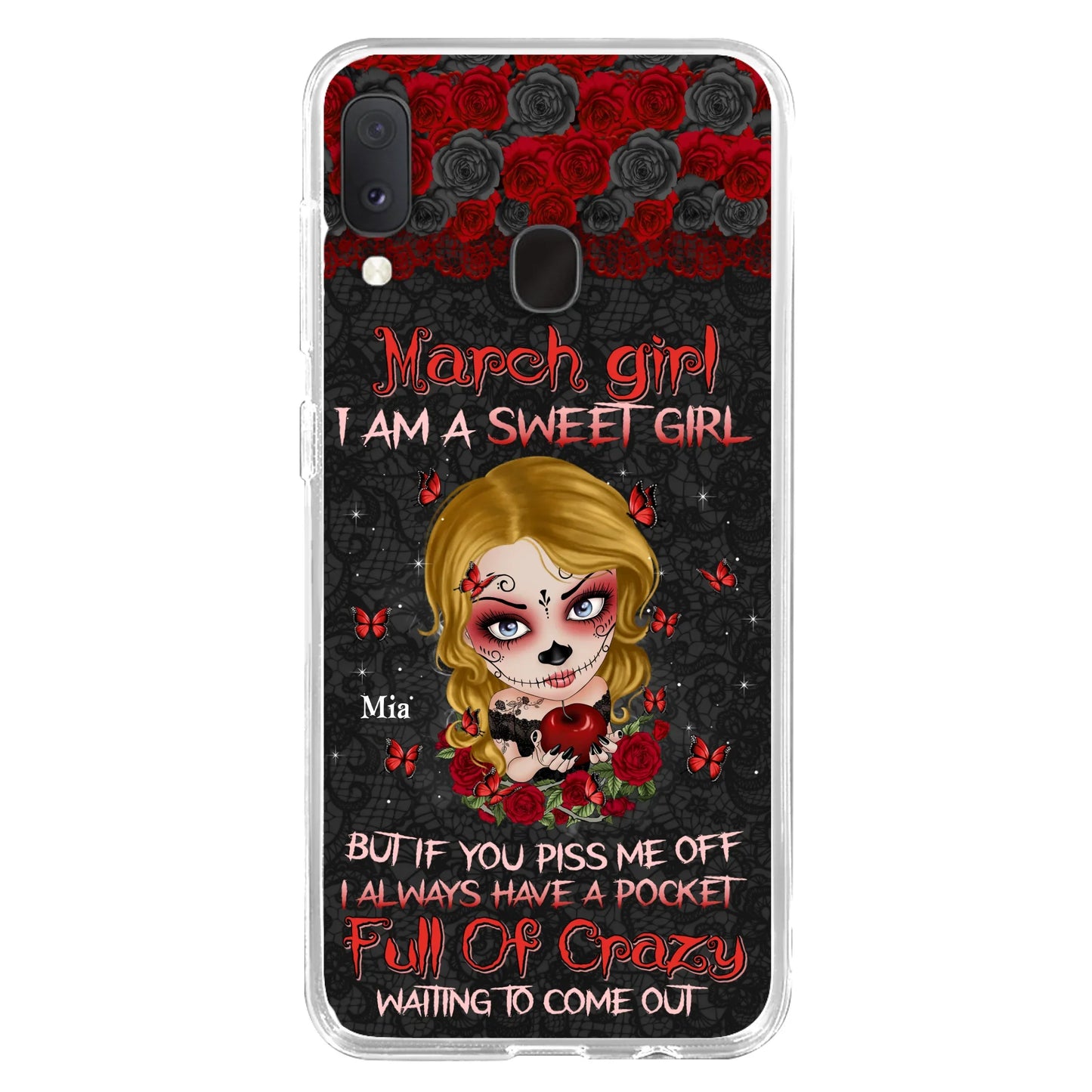 Custom Personalized Sweet Skull Girl Phone Case - Birthday Gift Idea For Girl/ Skull Lover - I Am A Sweet Girl - Case For iPhone And Samsung