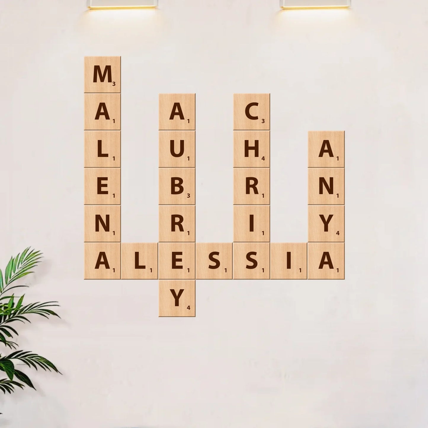 Personalized Hanging Family Crossword Puzzle Art Wooden Sign - Family Gift Idea