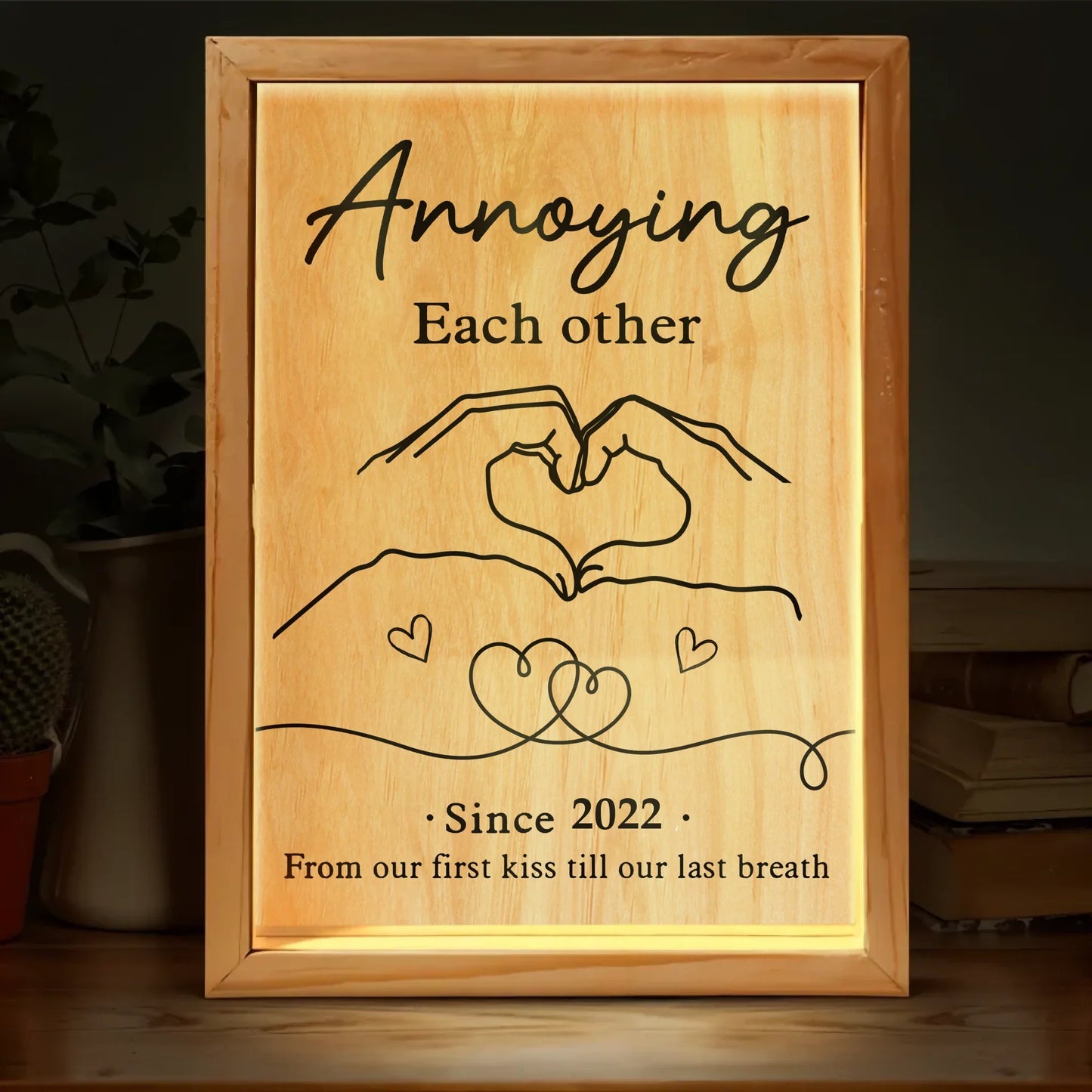 Custom Personalized Couple Lighting Frame Canvas - Gift Idea For Couple/ Anniversary - Annoying Each Other
