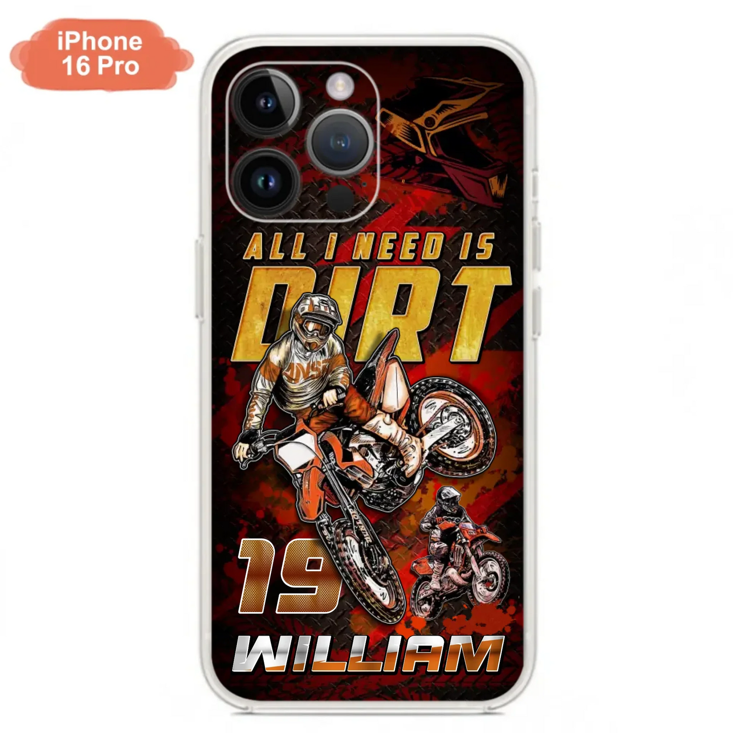 Custom Personalized Motocross Phone Case - Gift Idea For Motocross Lover - All I Need Is Dirt - Case For iPhone & Samsung