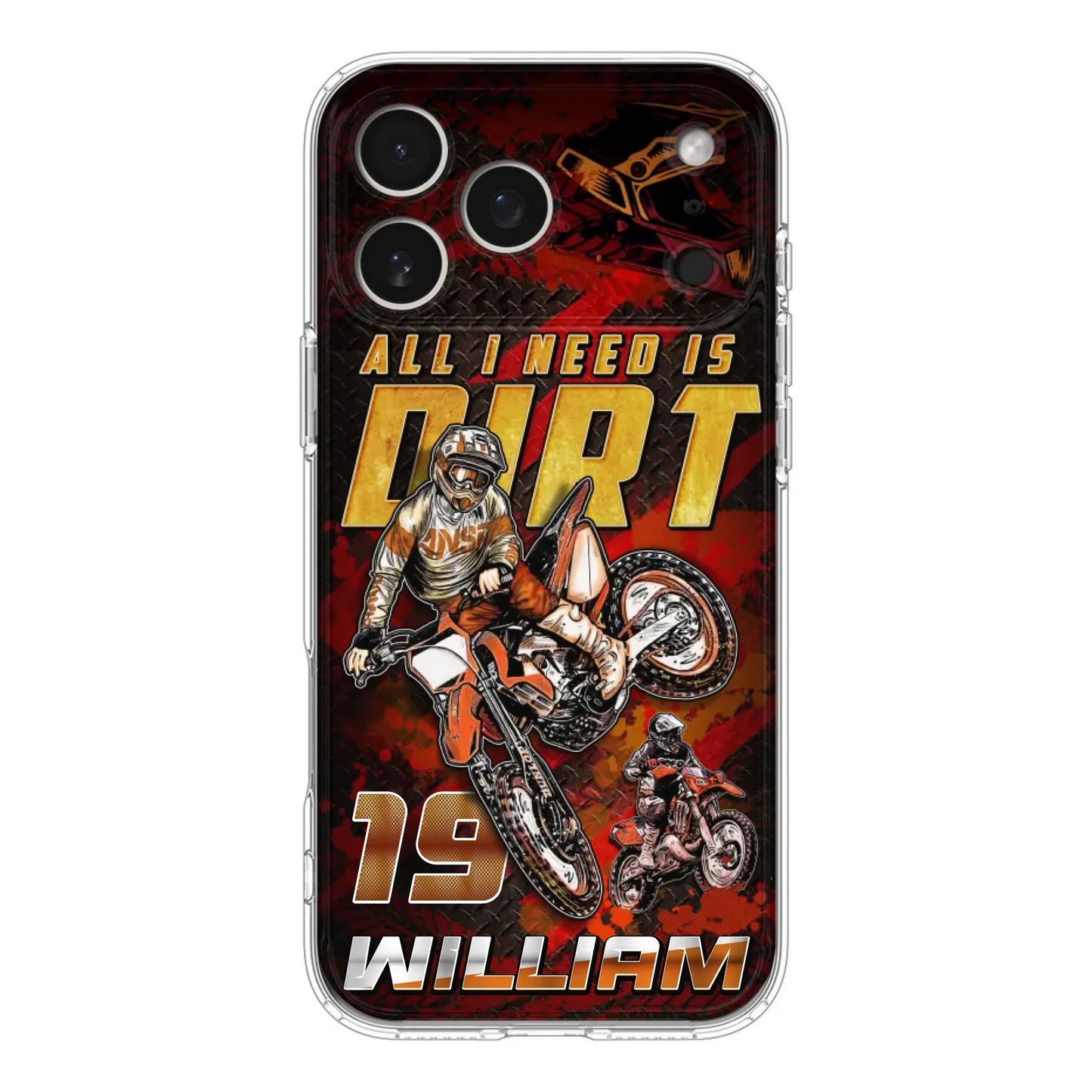 Custom Personalized Motocross Phone Case - Gift Idea For Motocross Lover - All I Need Is Dirt - Case For iPhone & Samsung