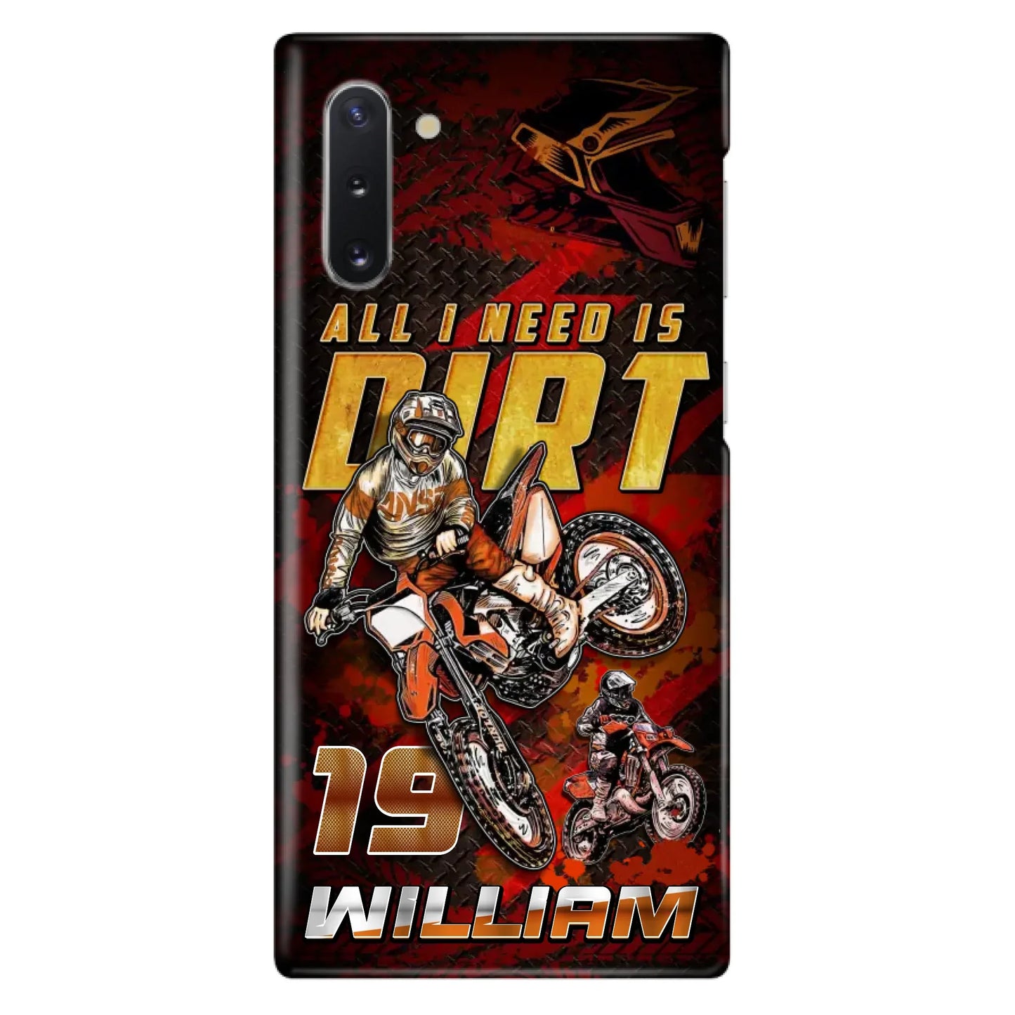Custom Personalized Motocross Phone Case - Gift Idea For Motocross Lover - All I Need Is Dirt - Case For iPhone & Samsung