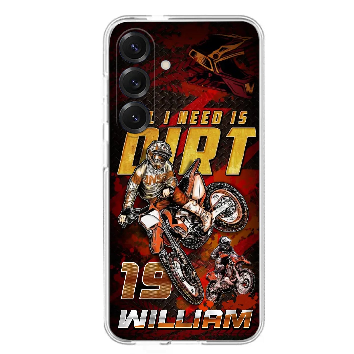 Custom Personalized Motocross Phone Case - Gift Idea For Motocross Lover - All I Need Is Dirt - Case For iPhone & Samsung