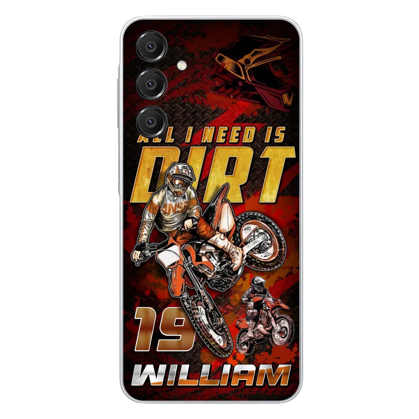 Custom Personalized Motocross Phone Case - Gift Idea For Motocross Lover - All I Need Is Dirt - Case For iPhone & Samsung